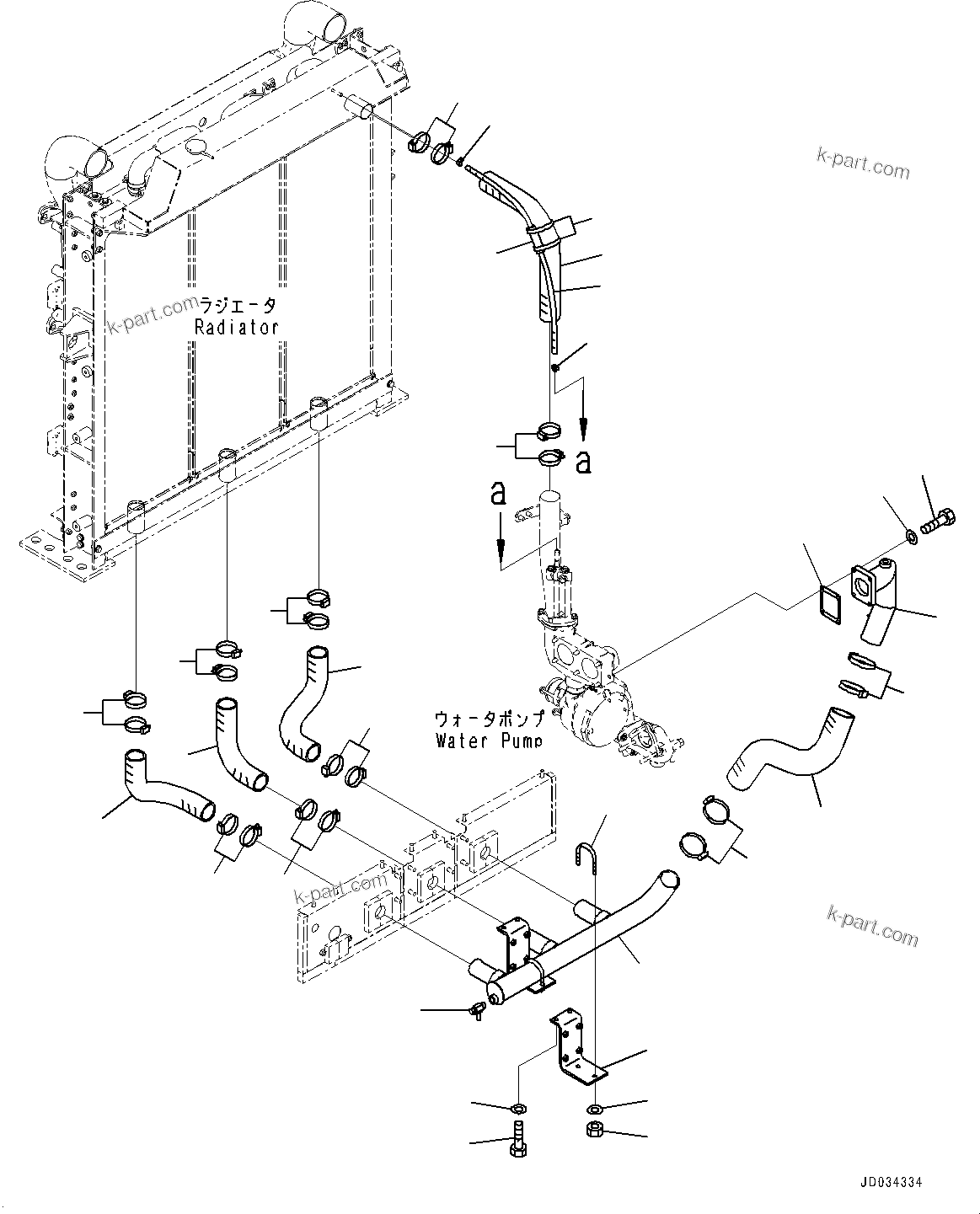 Komatsu parts book diagram for PC800SE-8E0 S/N 67001-UP: COOLING SYSTEM, PIPING(#65561-)