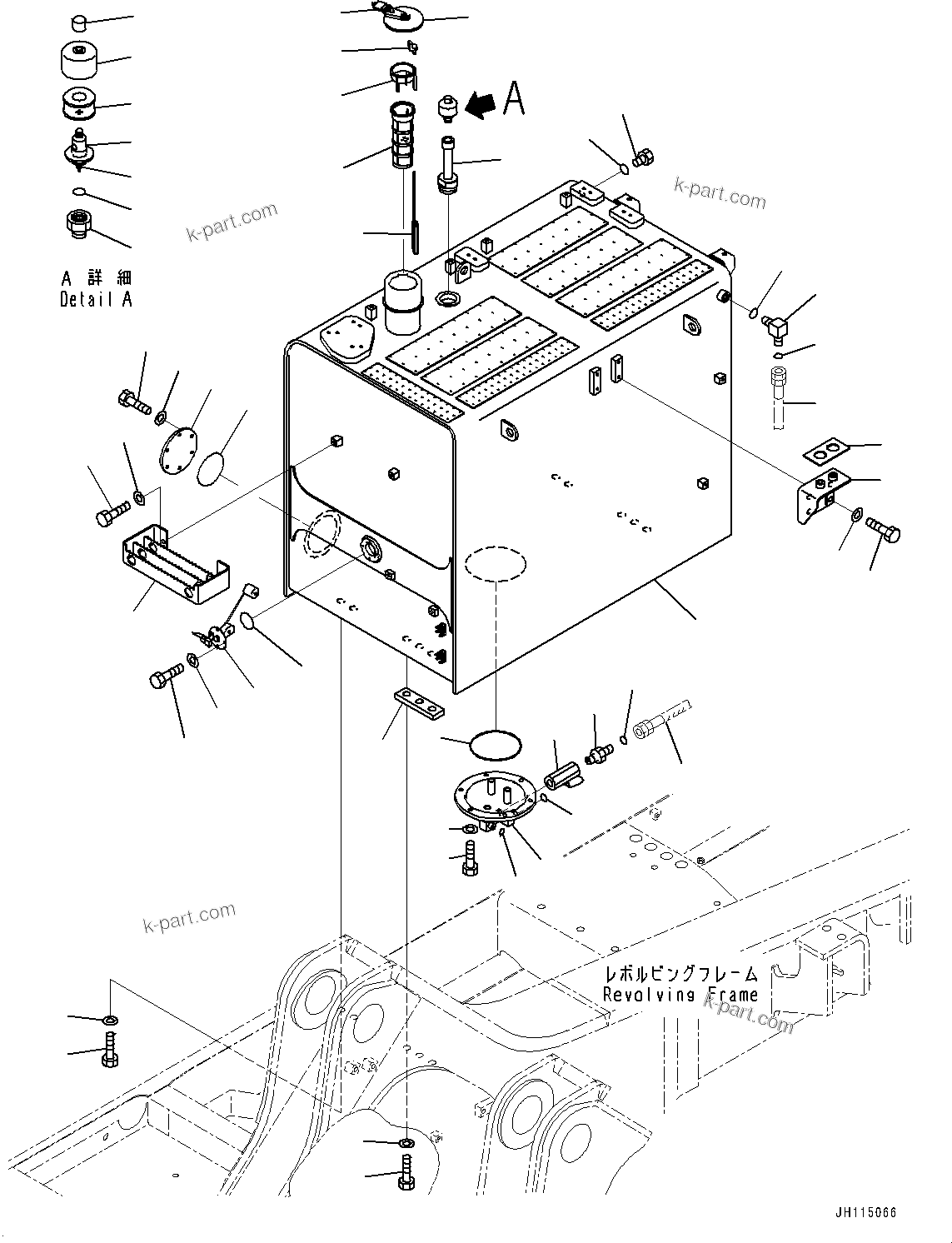 Komatsu parts book diagram for PC800SE-8E0 S/N 67001-UP: FUEL TANK, (#65440-)