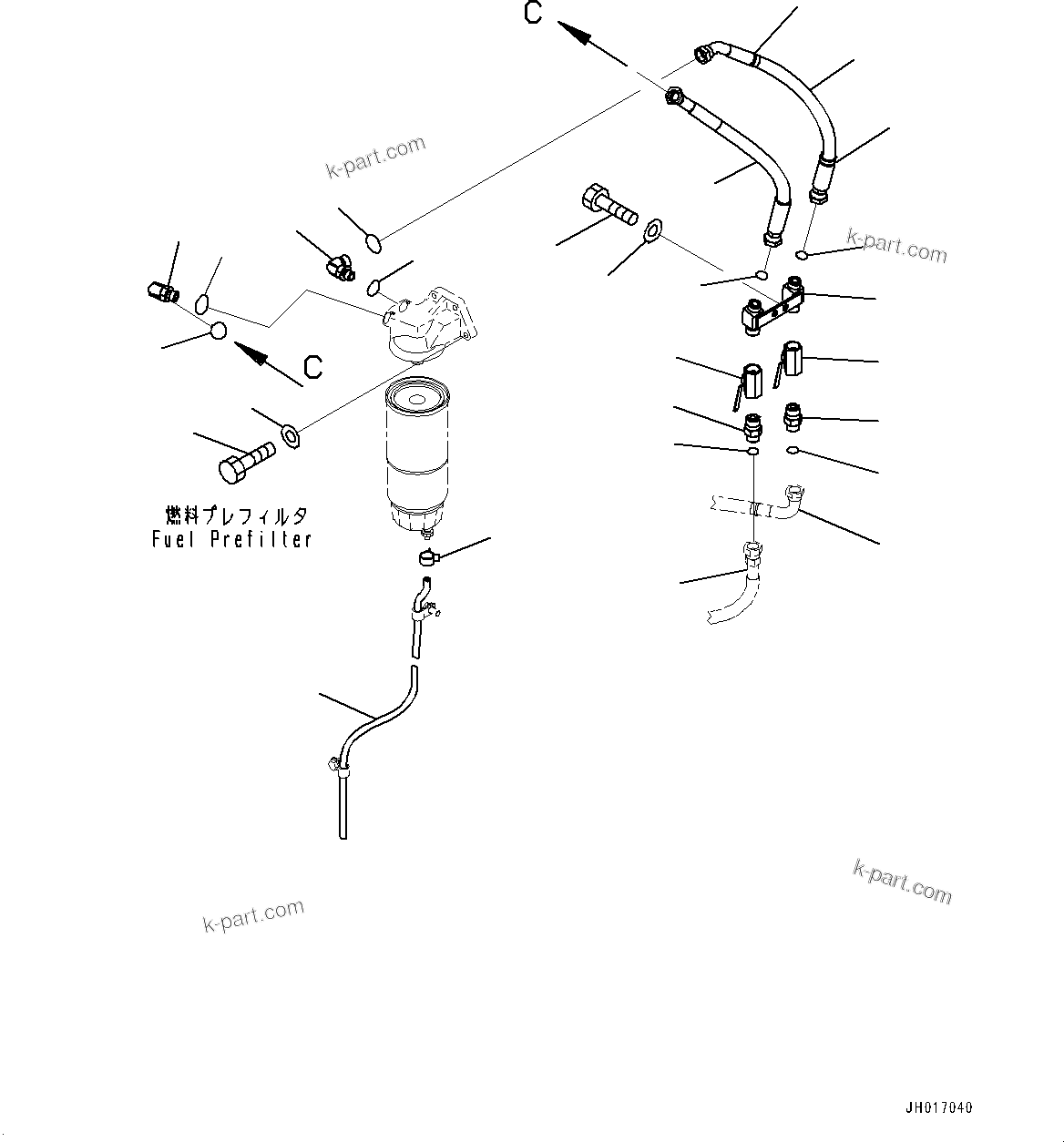 Komatsu parts book diagram for PC800SE-8E0 S/N 67001-UP: FUEL PIPING, FILTER PIPING(#67001-)