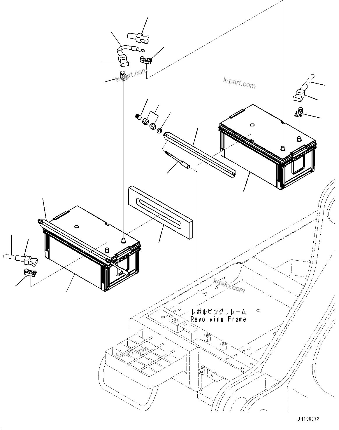 Komatsu parts book diagram for PC800SE-8E0 S/N 67001-UP: BATTERY, (#65001-)