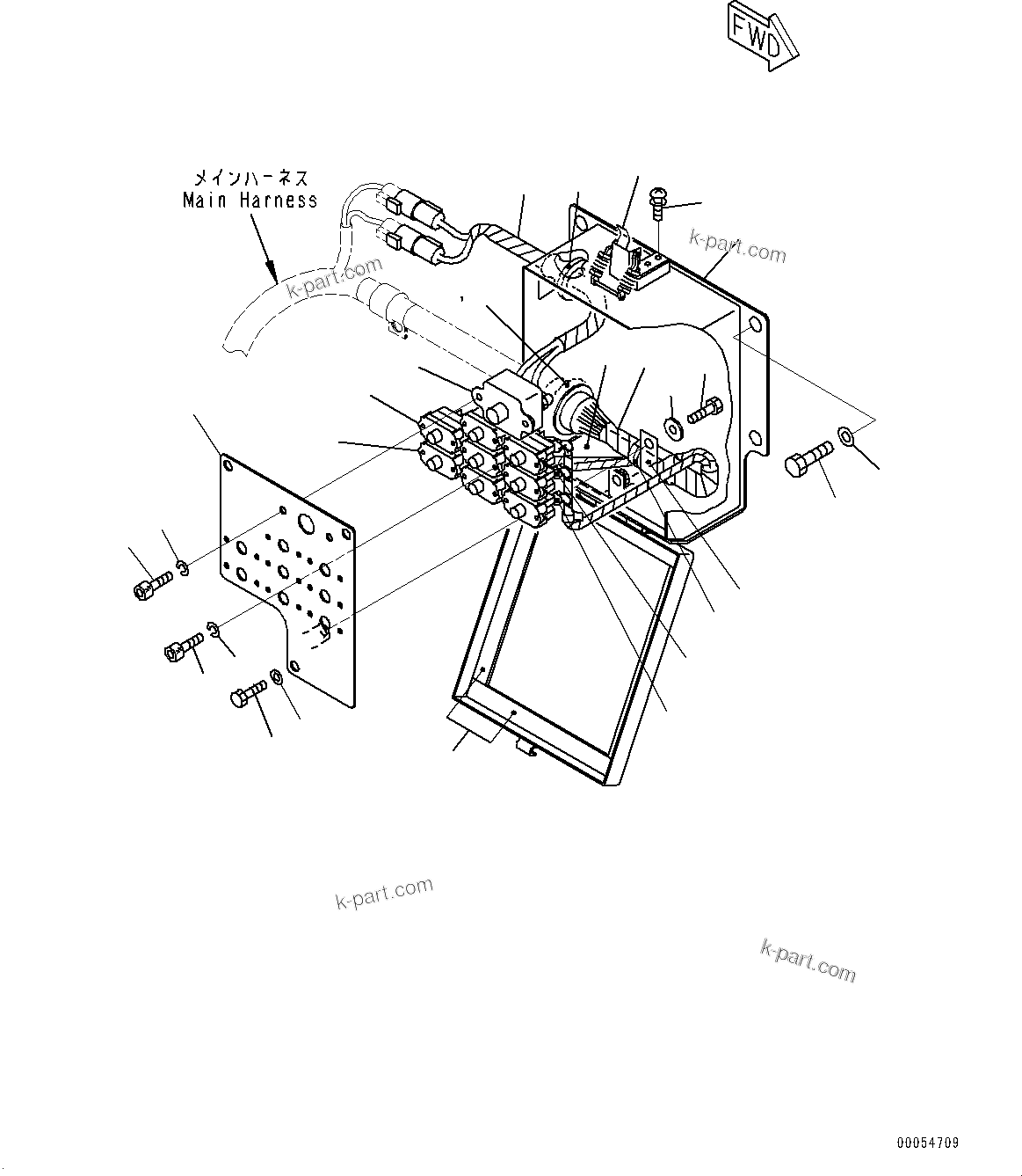 Komatsu parts book diagram for PC800SE-8E0 S/N 67001-UP: ELECTRIC WIRING HARNESS, BREAKER PIPING(#65001-)