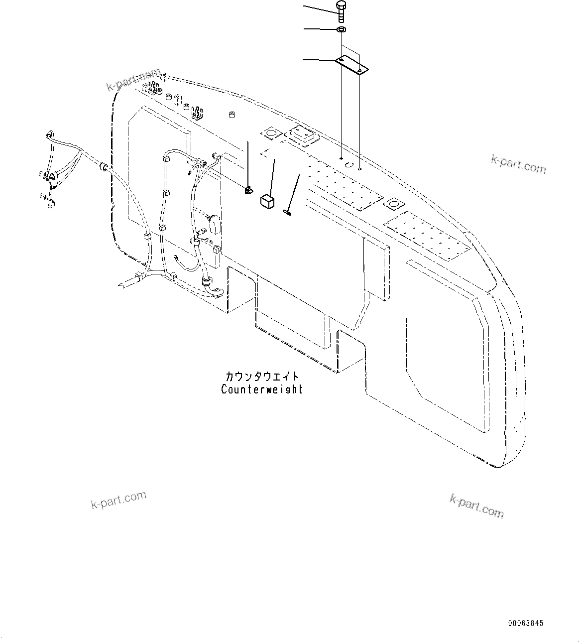 Komatsu parts book diagram for PC800SE-8E0 S/N 67001-UP: REARVIEW CAMERA LESS, (#65001-)