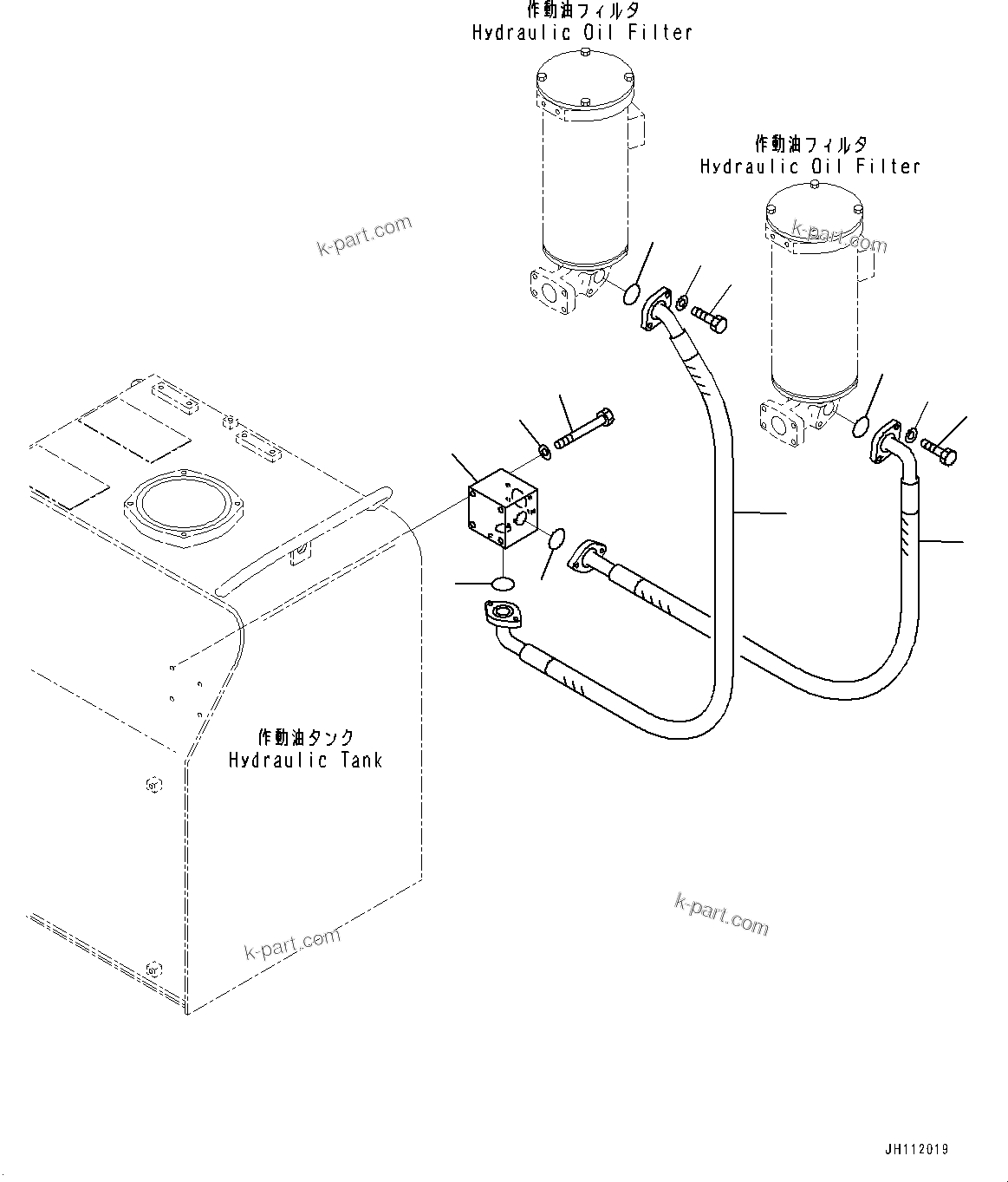 Komatsu parts book diagram for PC800SE-8E0 S/N 67001-UP: HYDRAULIC TANK, PIPING(#65525-)