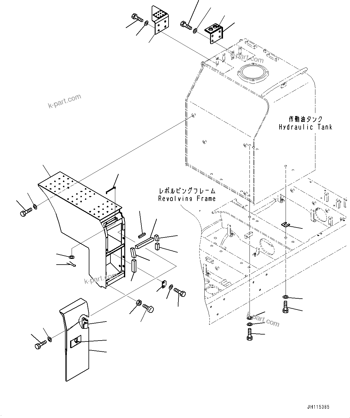 Komatsu parts book diagram for PC800SE-8E0 S/N 67001-UP: HYDRAULIC TANK, PARTITION(#65754-)
