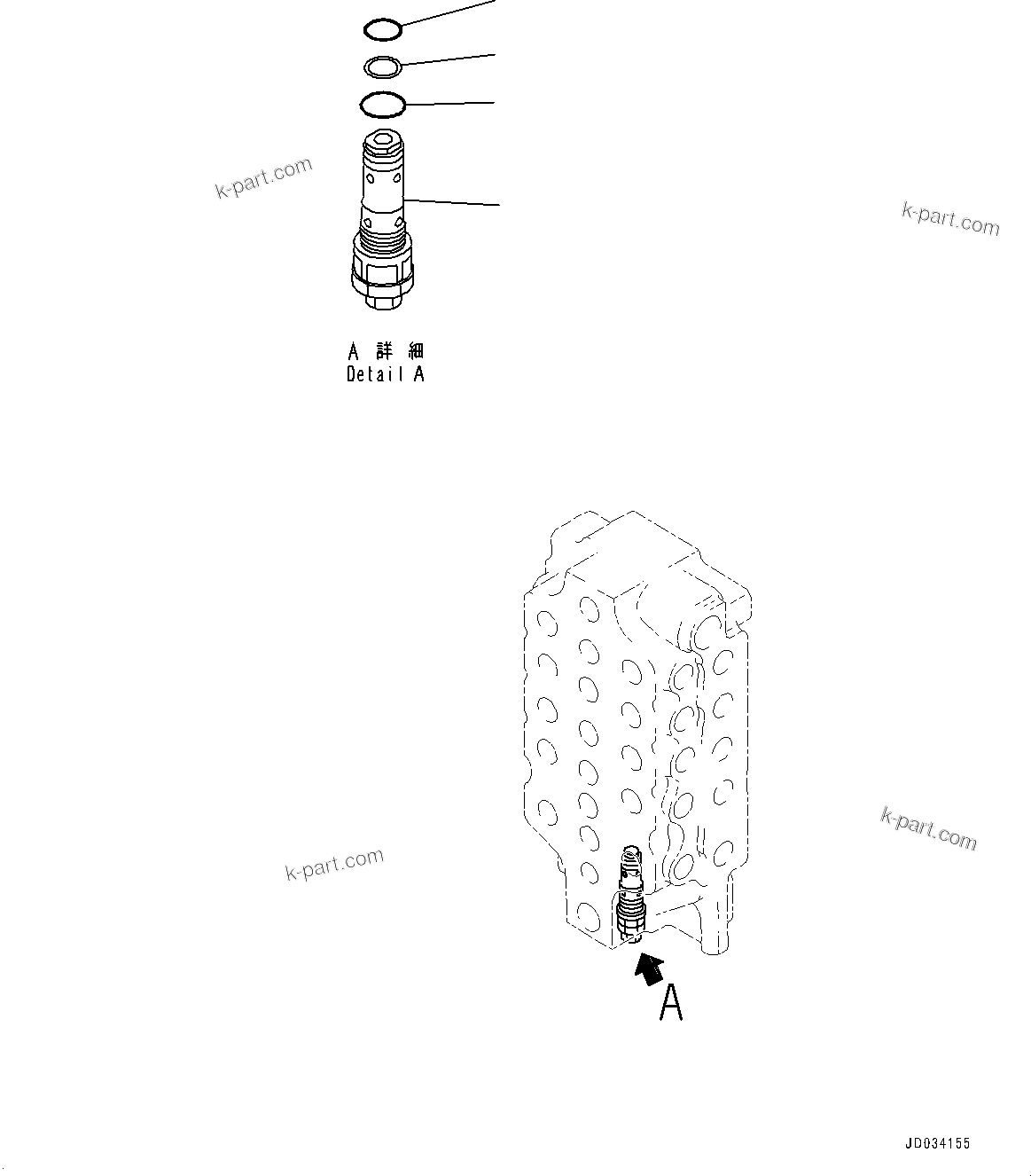 Komatsu parts book diagram for PC800SE-8E0 S/N 67001-UP: CONTROL VALVE, 5-SPOOL (4/5)(#65001-)