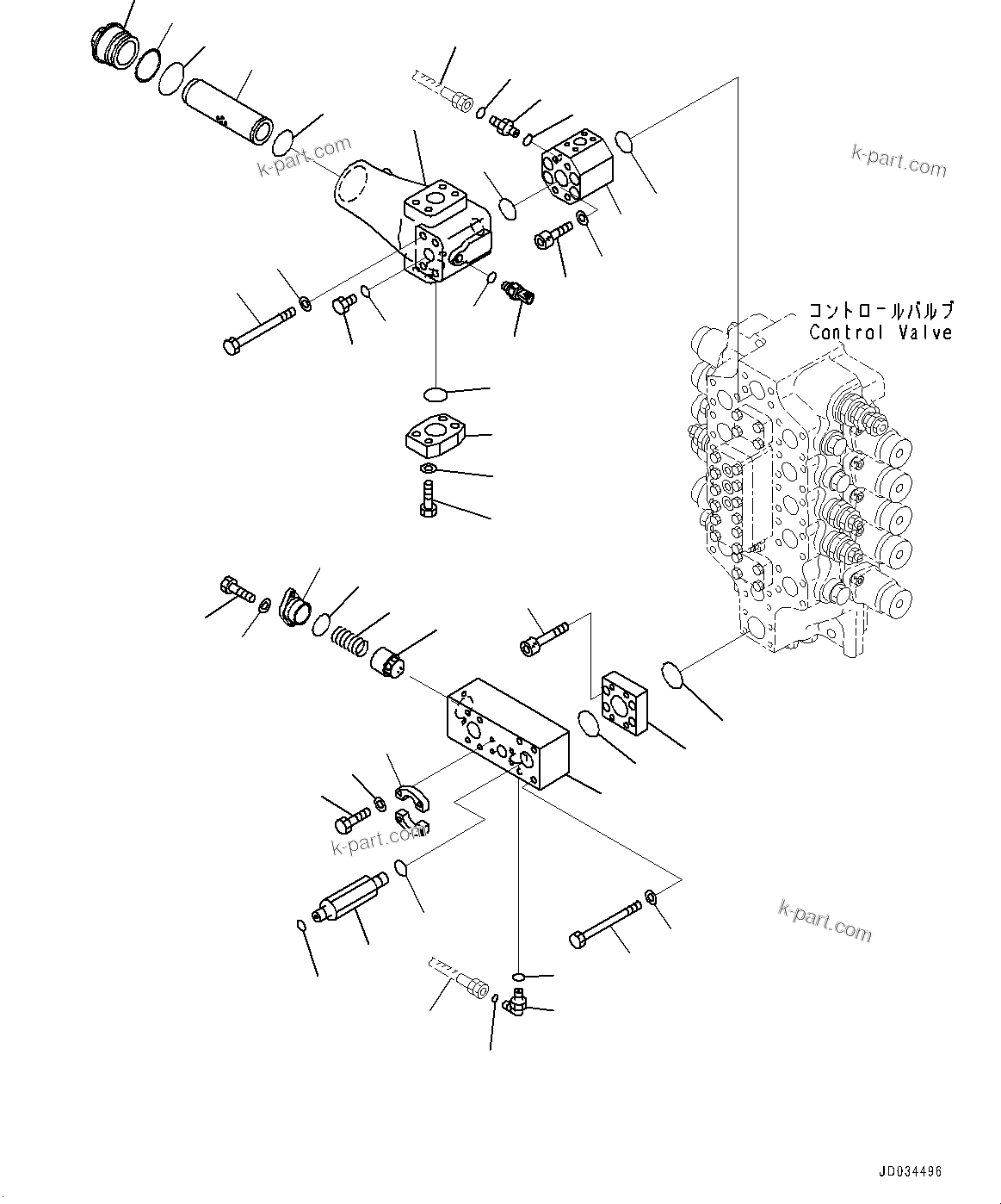 Komatsu parts book diagram for PC800SE-8E0 S/N 67001-UP: CONTROL VALVE, LIFT CHECK VALVE AND INLINE FILTER (1/2)(#65001-)