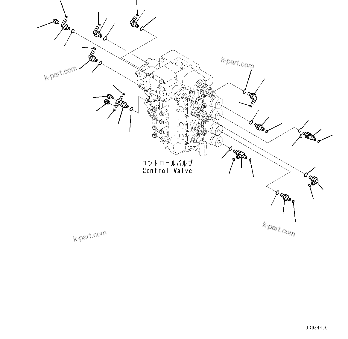 Komatsu parts book diagram for PC800SE-8E0 S/N 67001-UP: CONTROL VALVE, JOINT PARTS (2/2)(#65001-)
