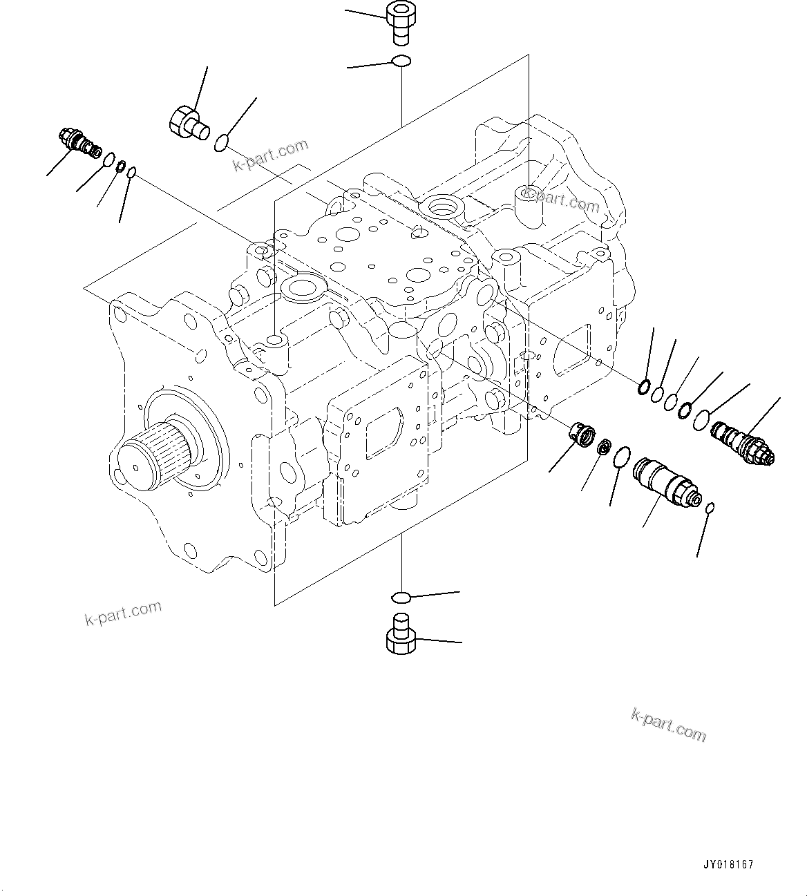 Komatsu parts book diagram for PC800SE-8E0 S/N 67001-UP: HYDRAULIC PUMP, PISTON PUMP (9/14)(#65001-)