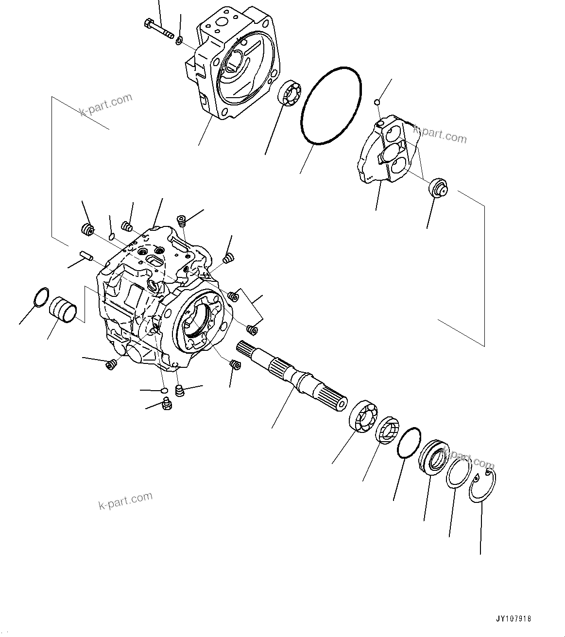 Komatsu parts book diagram for PC800SE-8E0 S/N 67001-UP: HYDRAULIC PUMP, PISTON PUMP (10/14)(#65051-)