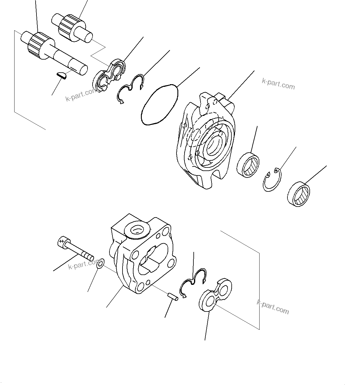 Komatsu parts book diagram for PC800SE-8E0 S/N 67001-UP: HYDRAULIC PUMP, GEAR PUMP(#65001-)