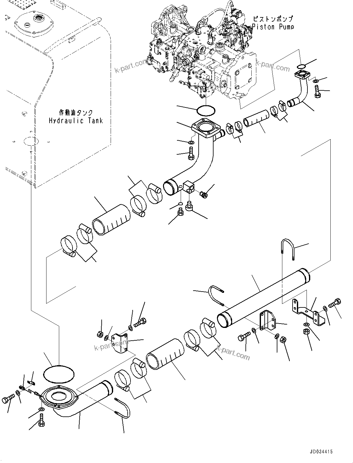 Komatsu parts book diagram for PC800SE-8E0 S/N 67001-UP: SUCTION PIPING, (#65001-)