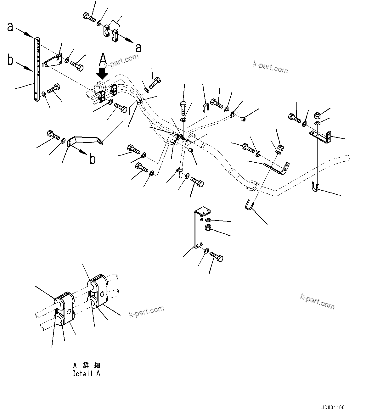Komatsu parts book diagram for PC800SE-8E0 S/N 67001-UP: QUICK RETURN PIPING, BRACKET(#65001-)