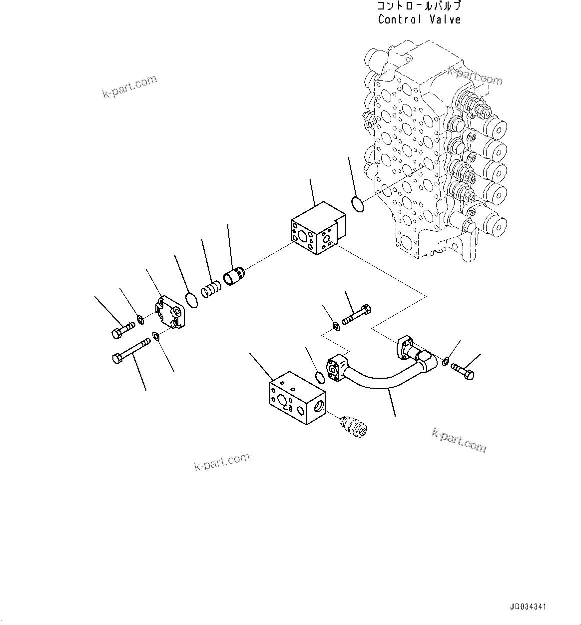 Komatsu parts book diagram for PC800SE-8E0 S/N 67001-UP: BUCKET PIPING, CONTROL VALVE RELATED PARTS(#65001-)