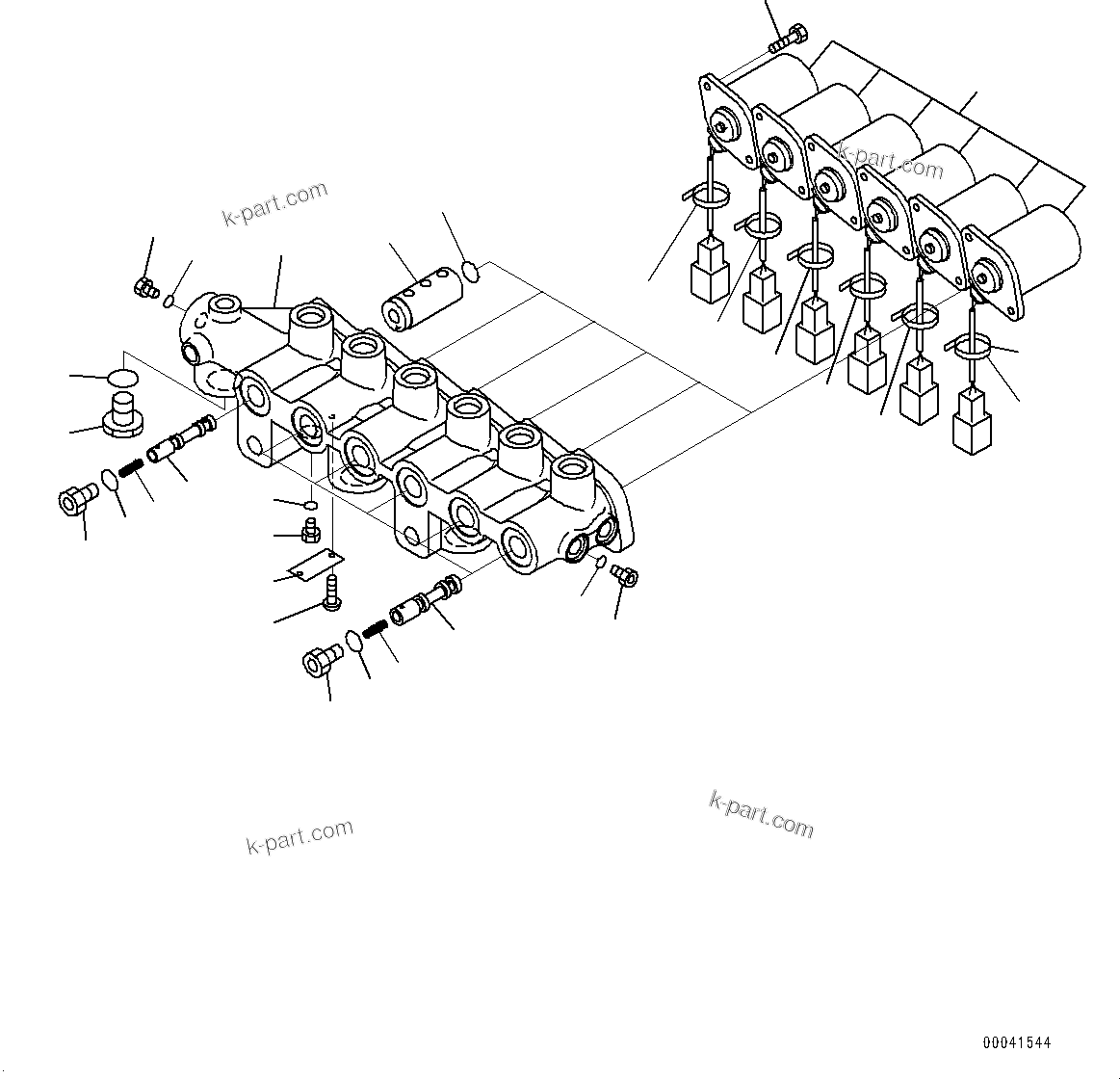 Komatsu parts book diagram for PC800SE-8E0 S/N 67001-UP: SOLENOID VALVE, INNER PARTS(#65001-)