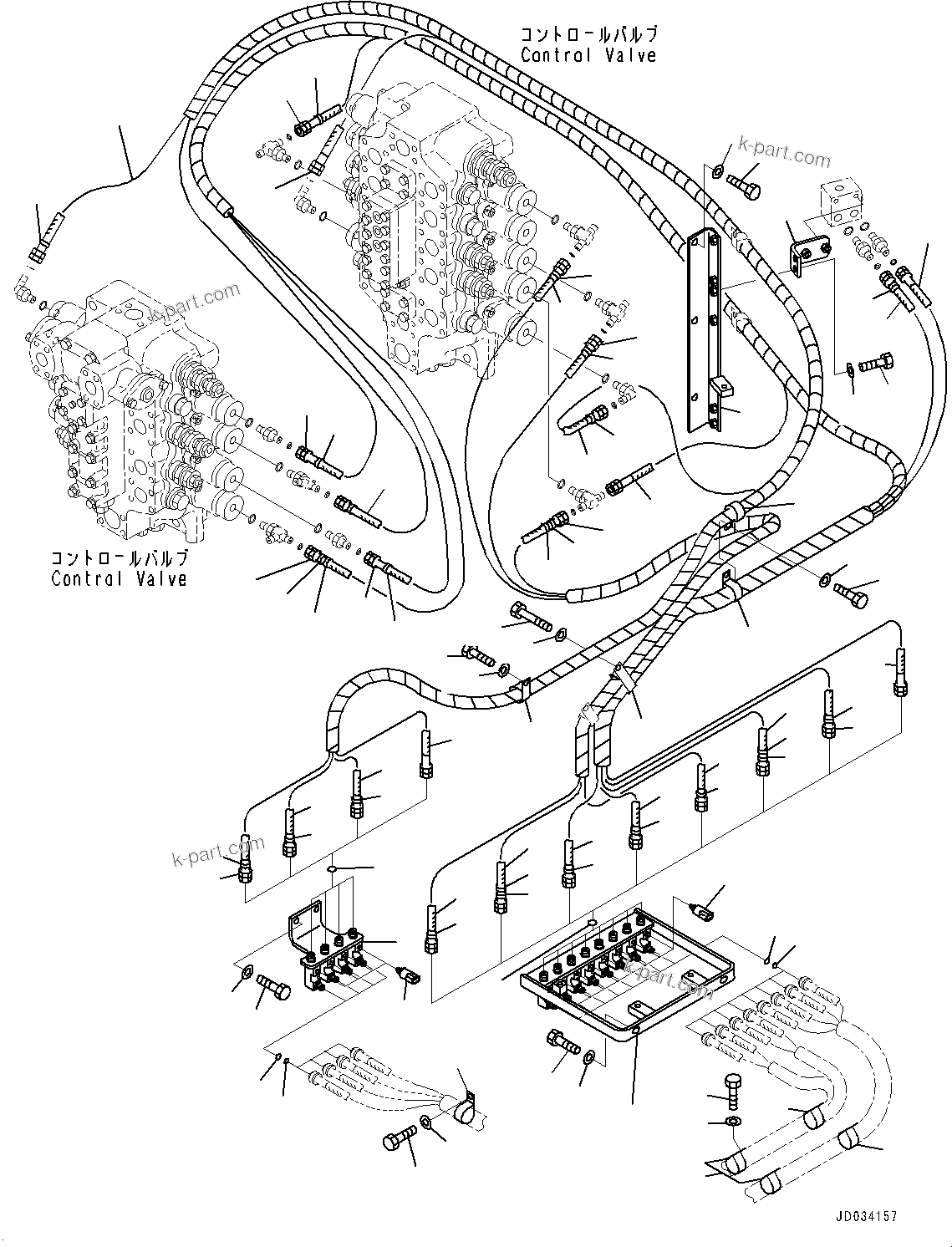 Komatsu parts book diagram for PC800SE-8E0 S/N 67001-UP: PROPORTIONAL PRESSURE CONTROL (PPC) PIPING JOINT, JOINT(#65001-)