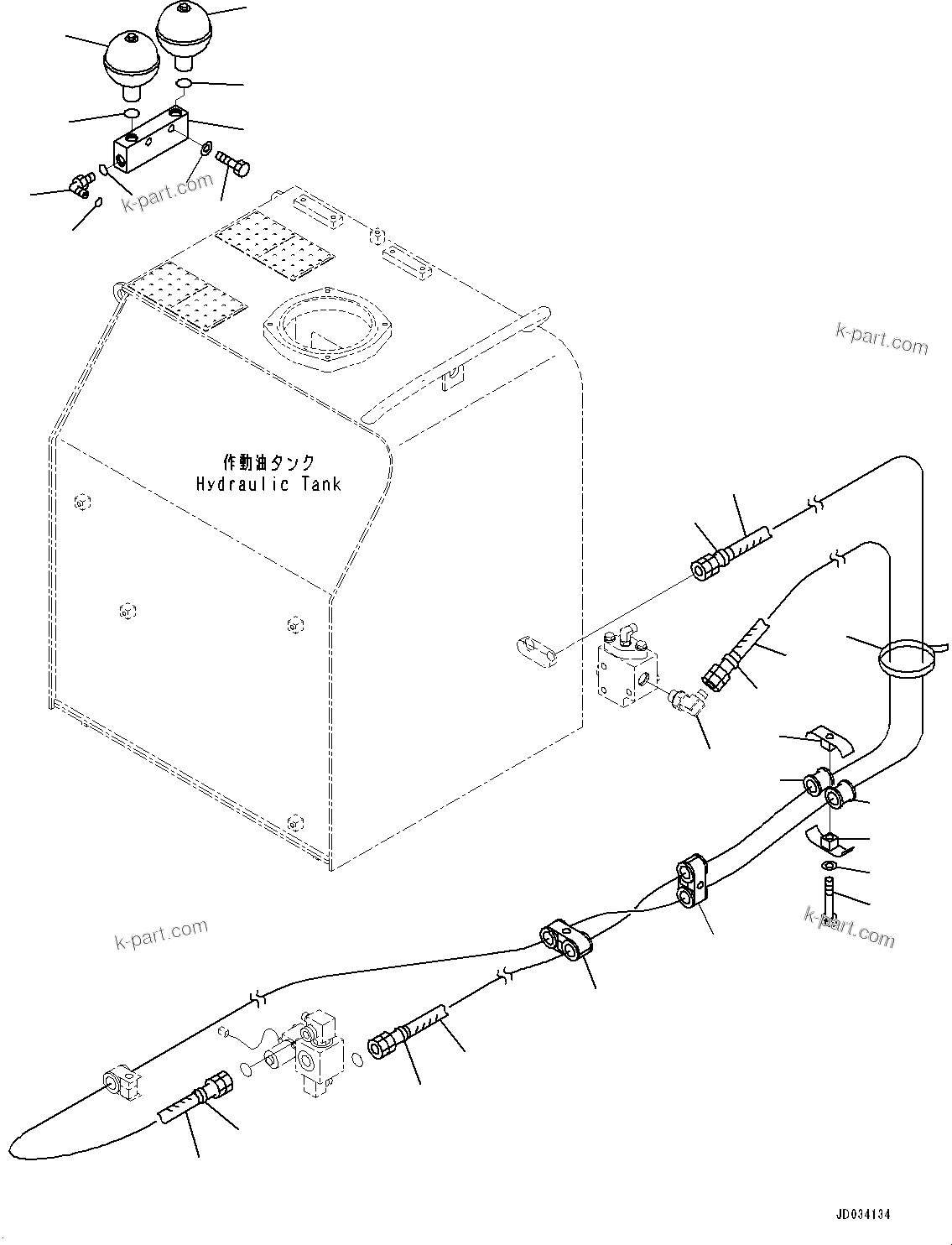 Komatsu parts book diagram for PC800SE-8E0 S/N 67001-UP: PROPORTIONAL PRESSURE CONTROL (PPC) PUMP PIPING, PPC PIPING(#65001-)