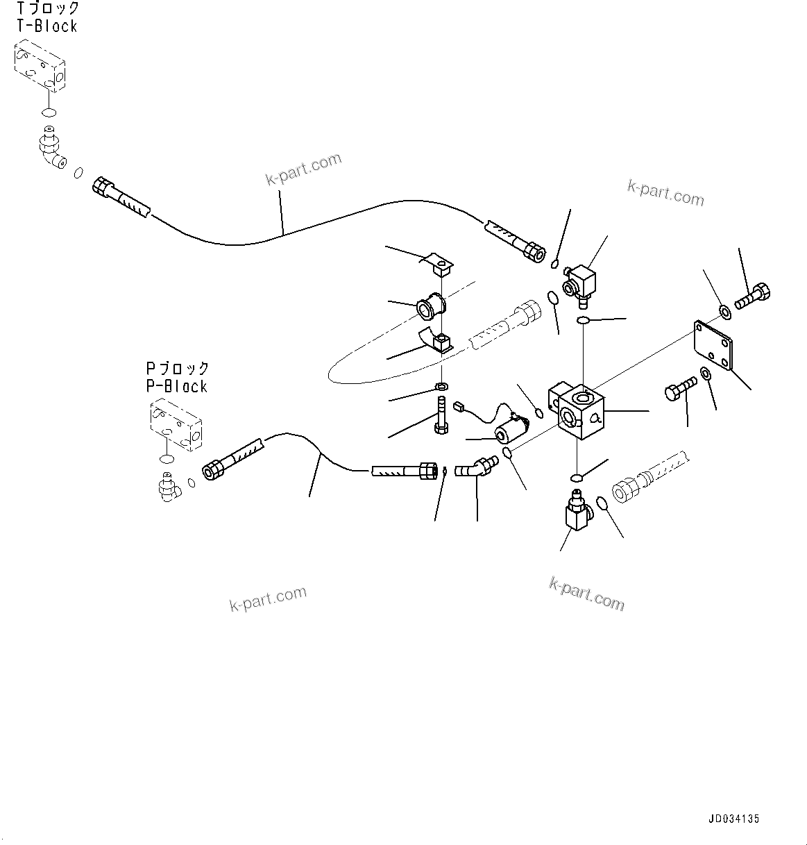 Komatsu parts book diagram for PC800SE-8E0 S/N 67001-UP: PROPORTIONAL PRESSURE CONTROL (PPC) PUMP PIPING, PPC LOCK SOLENOID VALVE(#65001-)