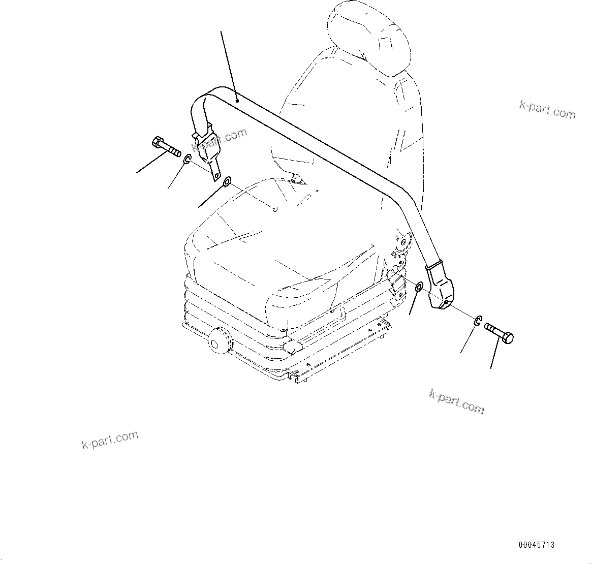 Komatsu parts book diagram for PC800SE-8E0 S/N 67001-UP: SEAT BELT, (#65001-)