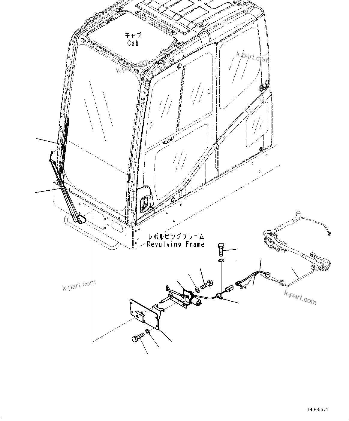 Komatsu parts book diagram for PC800SE-8E0 S/N 67001-UP: ADDITIONAL LOWER WIPER, (#65012-65475)