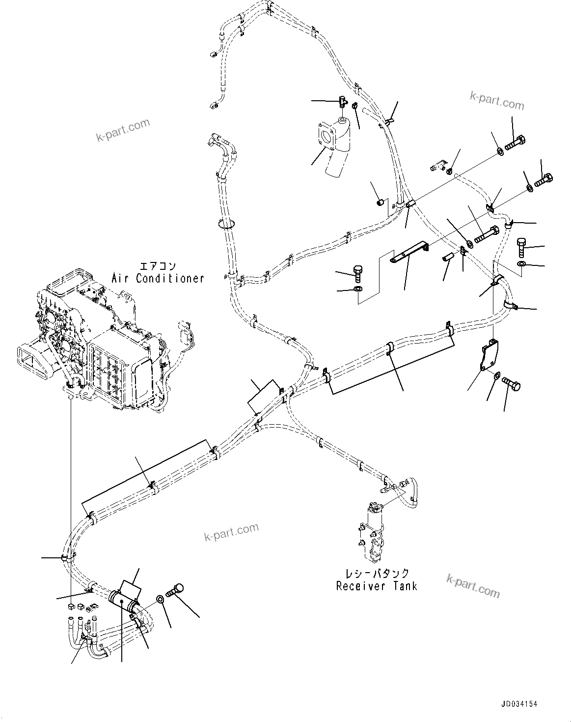 Komatsu parts book diagram for PC800SE-8E0 S/N 67001-UP: AIR CONDITIONER UNIT, BRACKET AND CLAMP(#65001-)