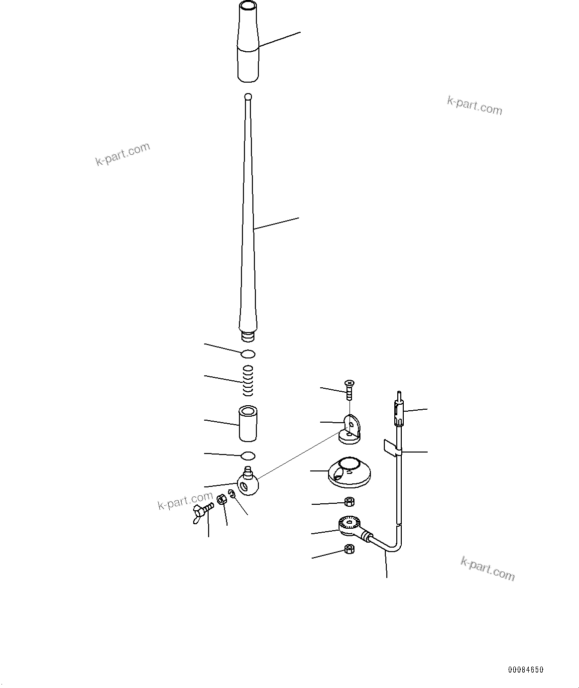 Komatsu parts book diagram for PC800SE-8E0 S/N 67001-UP: CAB, RUBBER ANTENNA(#67001-)