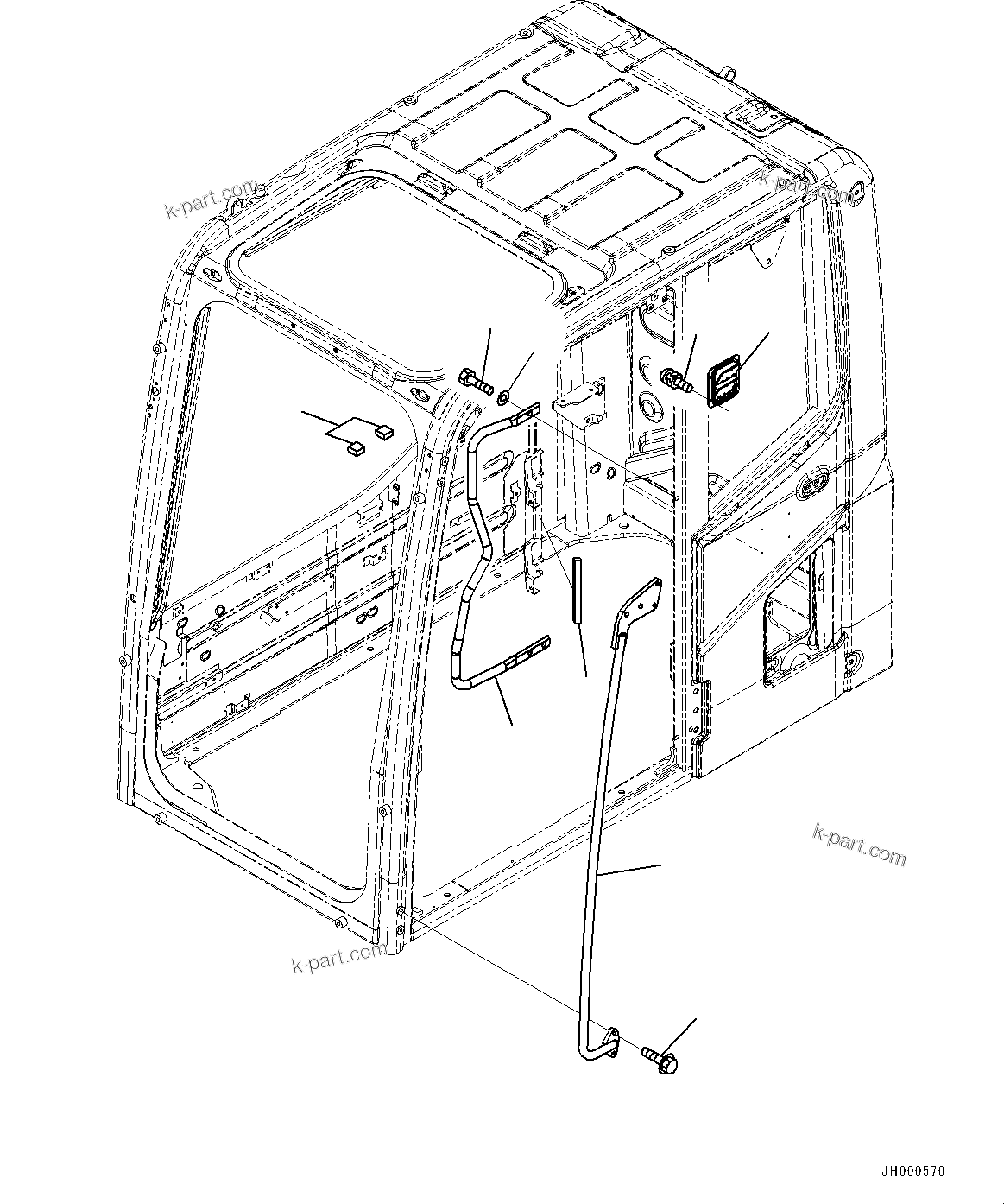 Komatsu parts book diagram for PC800SE-8E0 S/N 67001-UP: CAB, PRESSURE VALVE AND GRIP(#67001-)