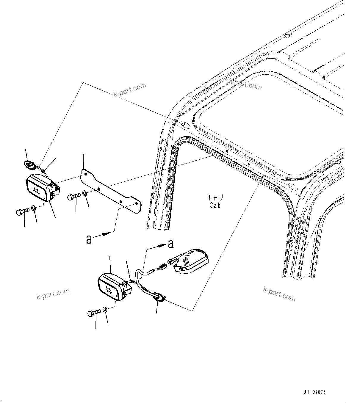 Komatsu parts book diagram for PC800SE-8E0 S/N 67001-UP: CAB, ADDITIONAL WORKING LAMP(#67001-)