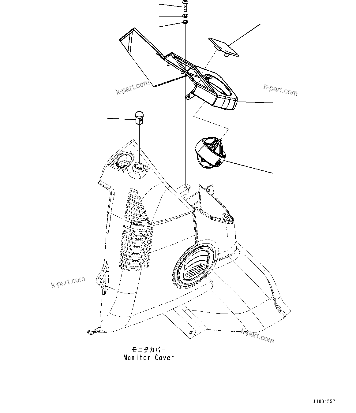 Komatsu parts book diagram for PC800SE-8E0 S/N 67001-UP: CAB, CAB IN PARTS, MONITOR COVER(#67001-)