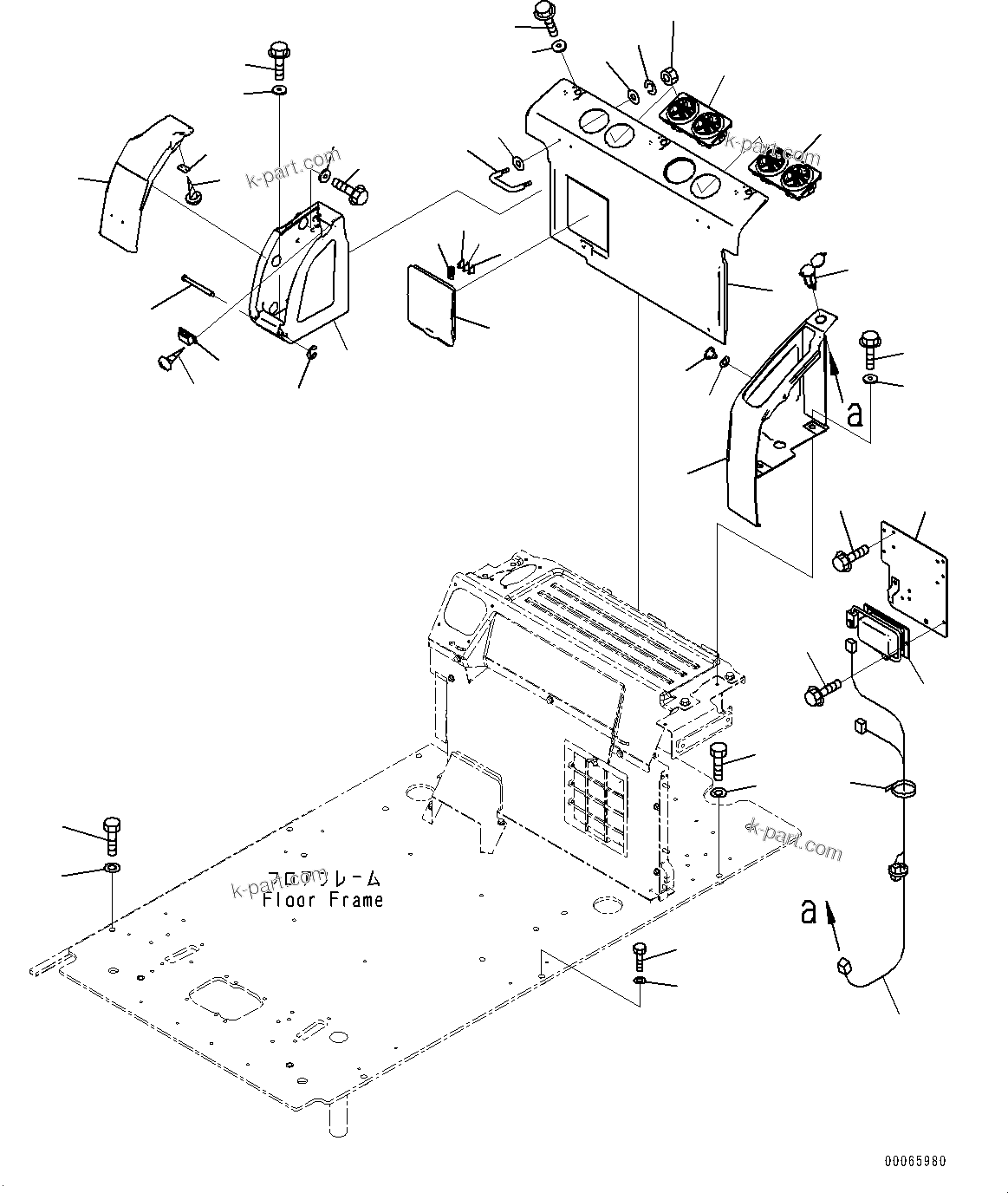 Komatsu parts book diagram for PC800SE-8E0 S/N 67001-UP: CAB, CAB IN PARTS, REAR COVER(#67001-)