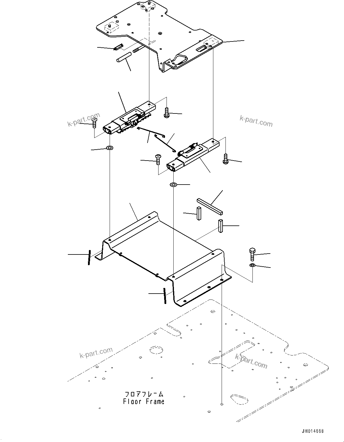 Komatsu parts book diagram for PC800SE-8E0 S/N 67001-UP: CAB, FLOOR, BASE(#67001-)