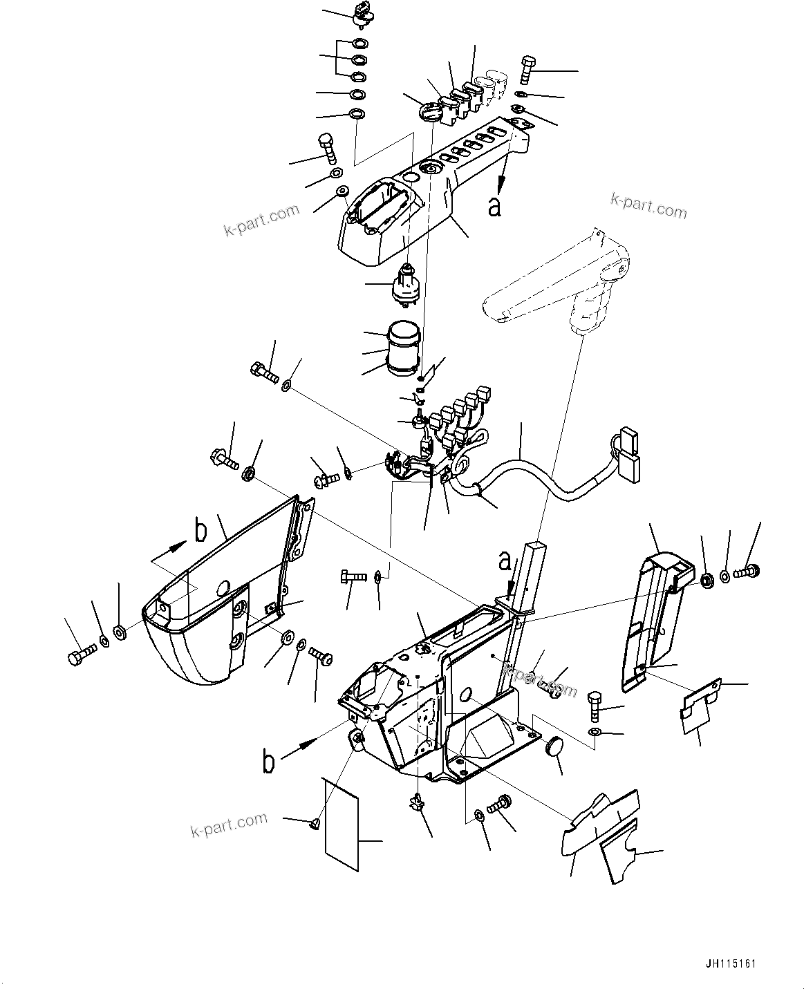 Komatsu parts book diagram for PC800SE-8E0 S/N 67001-UP: CAB, FLOOR, CONSOLE, R.H.(#67001-)