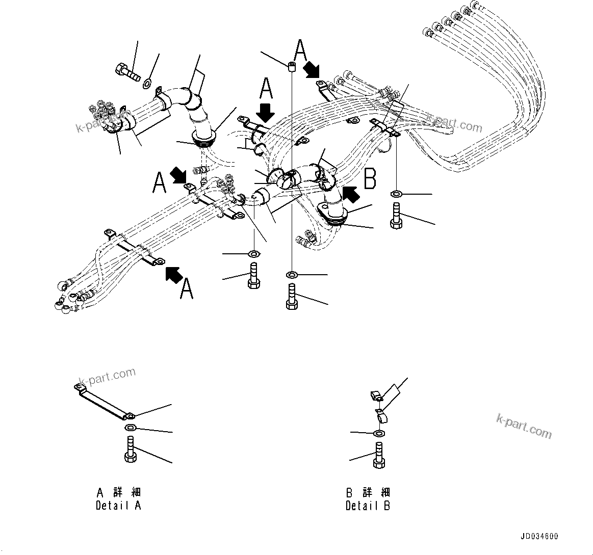 Komatsu parts book diagram for PC800SE-8E0 S/N 67001-UP: CAB, FLOOR, PPC PIPING CLAMP(#67001-)