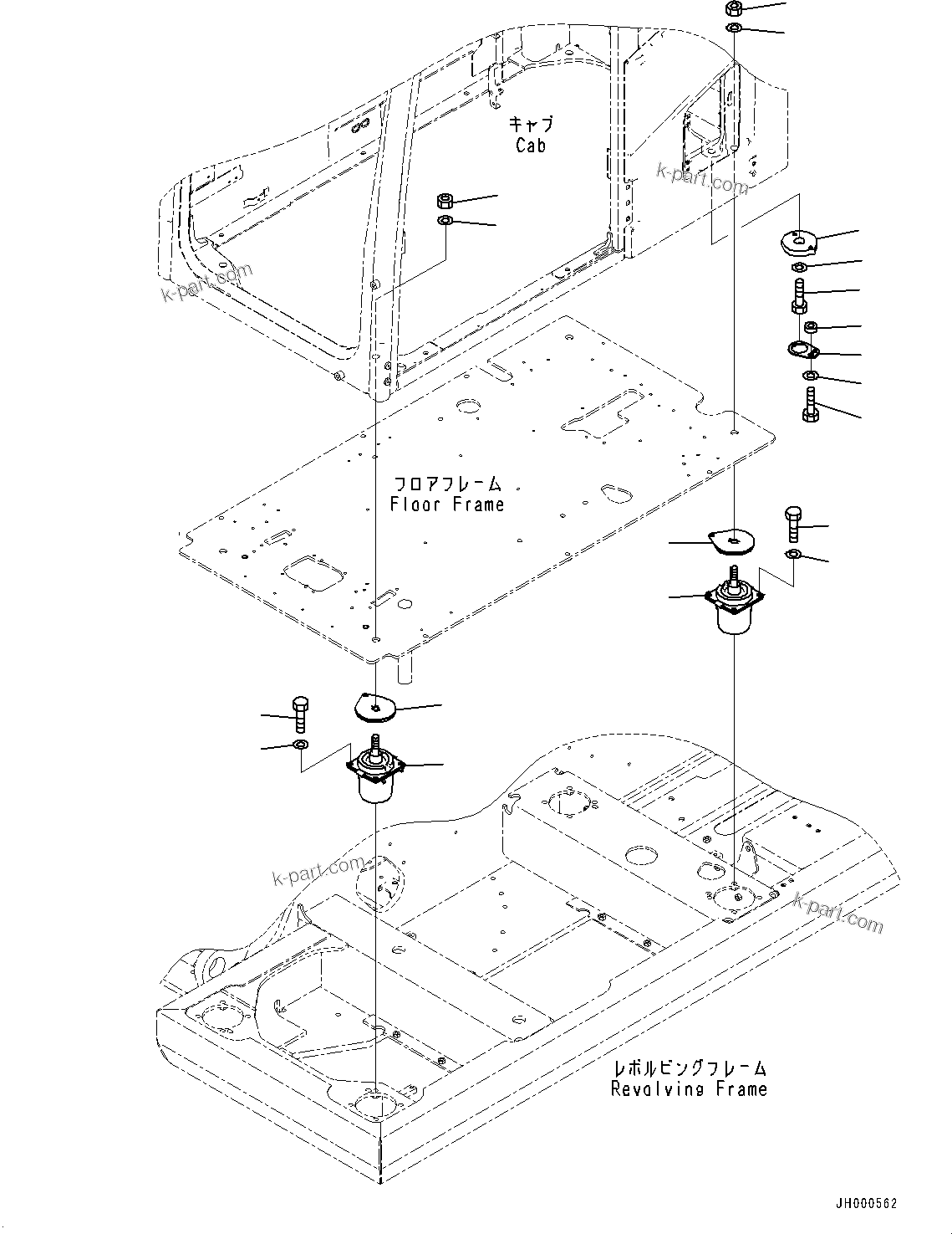 Komatsu parts book diagram for PC800SE-8E0 S/N 67001-UP: FLOOR FRAME MOUNTING, (#65001-)