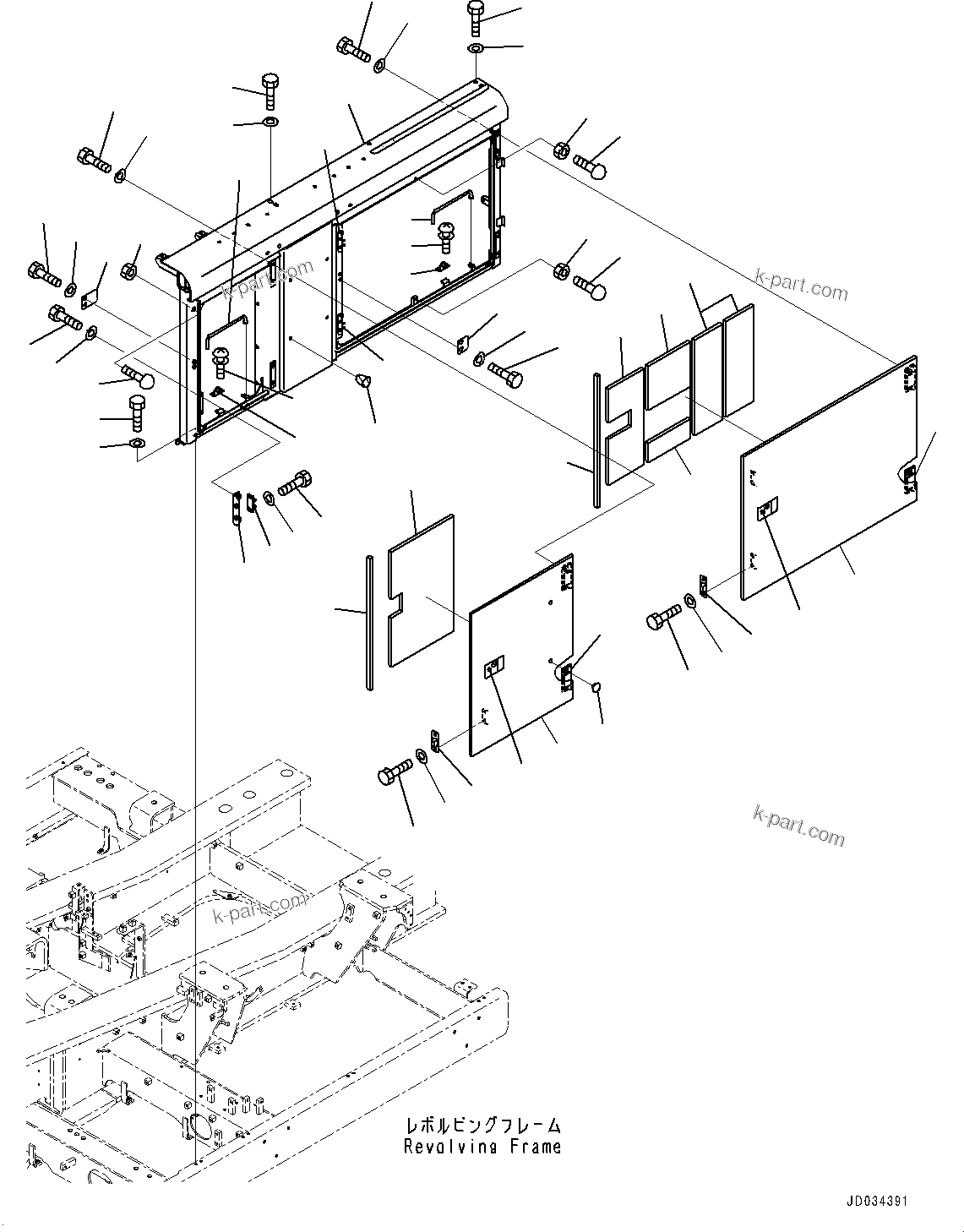 Komatsu parts book diagram for PC800SE-8E0 S/N 67001-UP: SIDE COVER L.H., (#65001-)