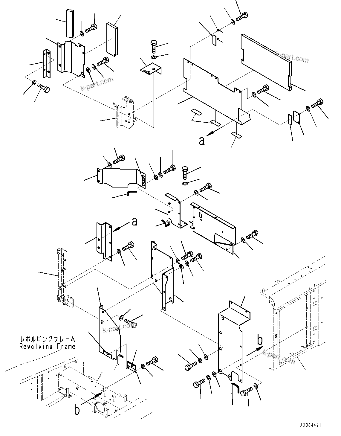 Komatsu parts book diagram for PC800SE-8E0 S/N 67001-UP: PARTITION COVER, COVER AND SHEET (1/2)(#65001-)