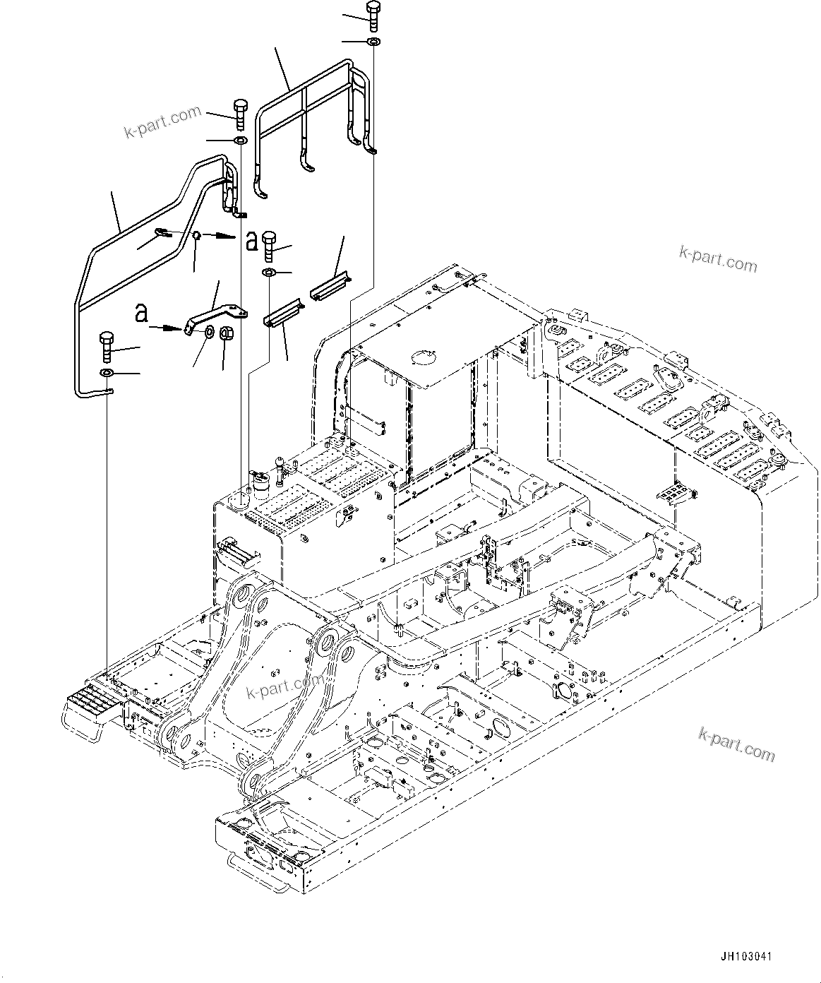 Komatsu parts book diagram for PC800SE-8E0 S/N 67001-UP: HANDRAIL, (#65440-)