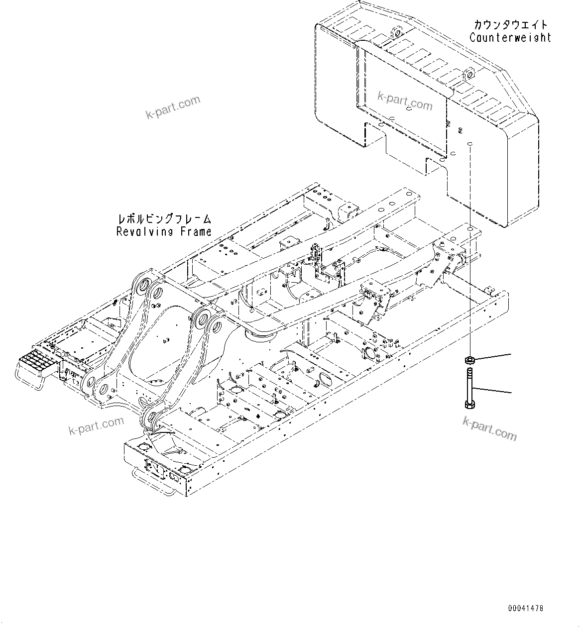 Komatsu parts book diagram for PC800SE-8E0 S/N 67001-UP: COUNTERWEIGHT MOUNTING, (#65001-)