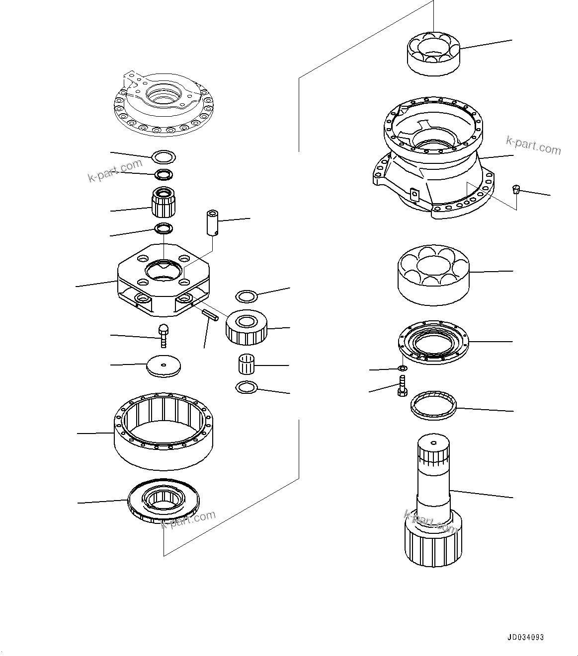 Komatsu parts book diagram for PC800SE-8E0 S/N 67001-UP: SWING MACHINERY AND MOTOR, 2ND CARRIER AND PINION (SUPPLY ONLY)(#65476-)