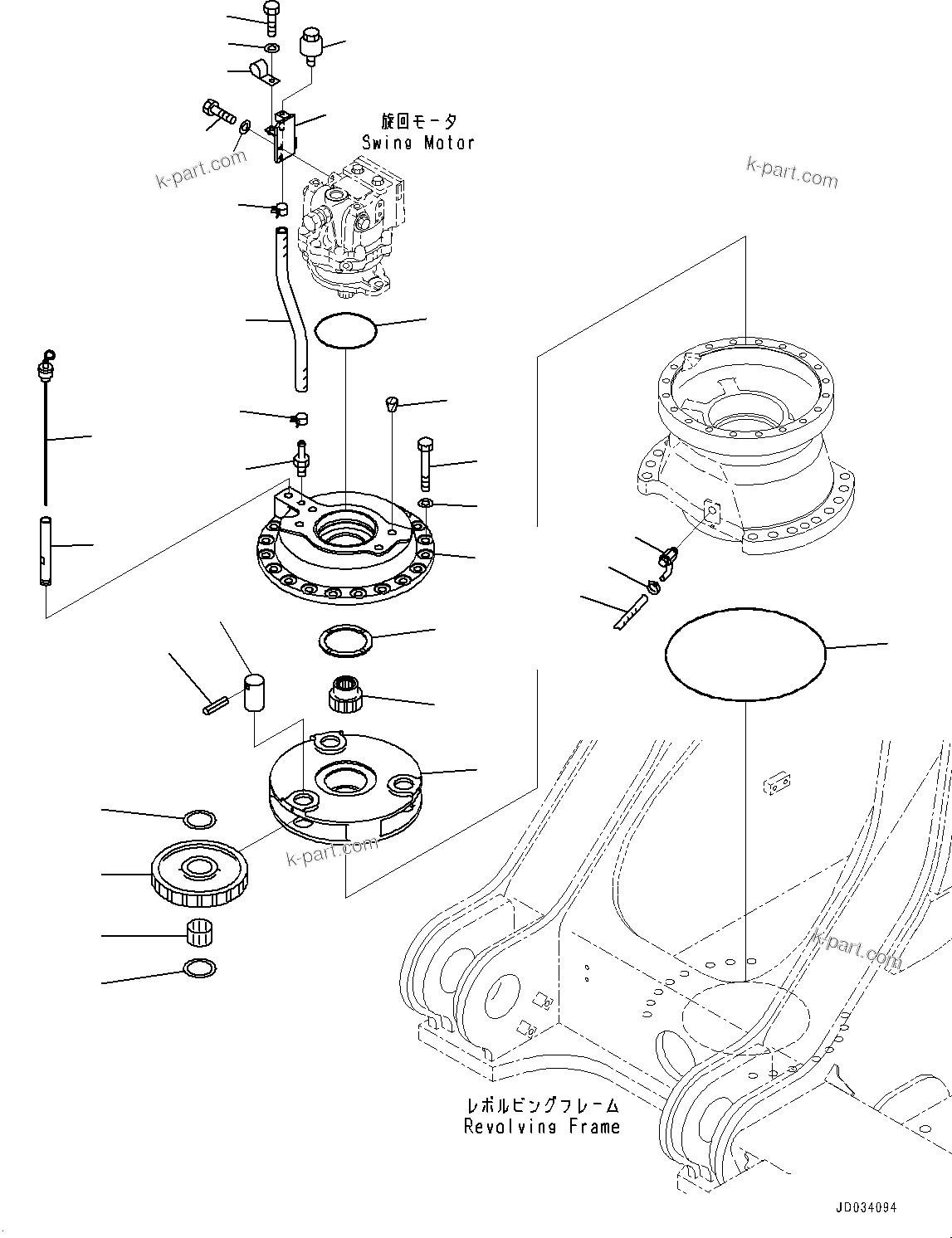 Komatsu parts book diagram for PC800SE-8E0 S/N 67001-UP: SWING MACHINERY AND MOTOR, 1ST CARRIER AND GAUGE SUPPORT, FRONT(#65001-65717)