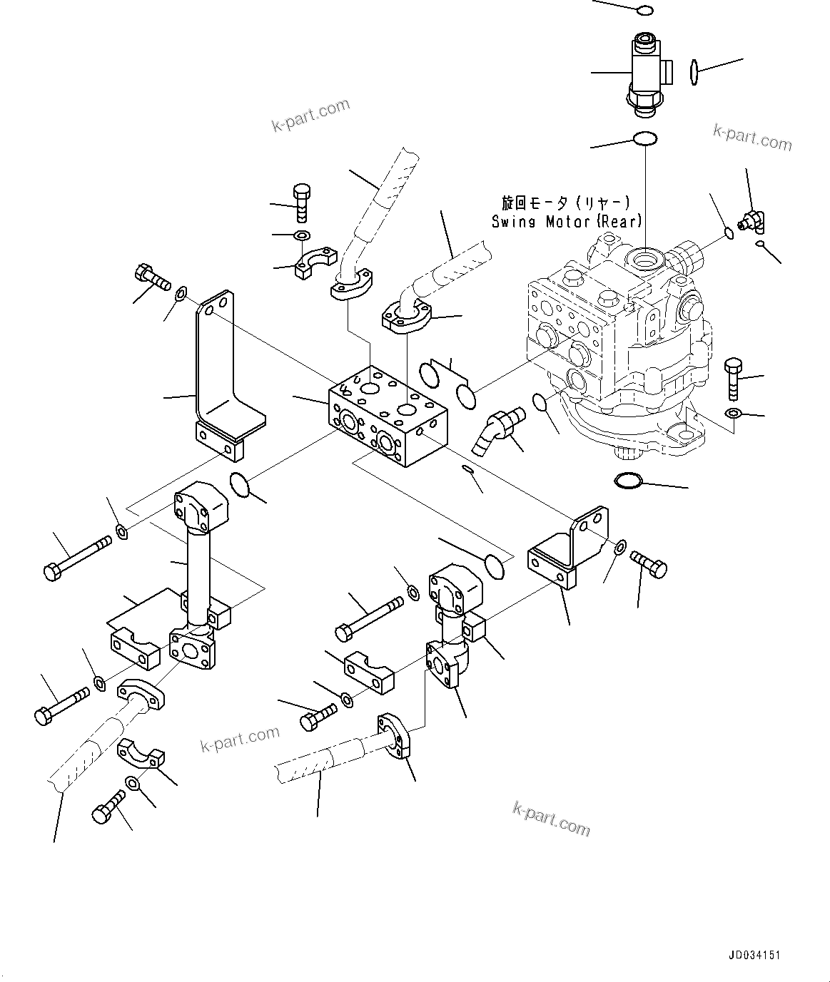 Komatsu parts book diagram for PC800SE-8E0 S/N 67001-UP: SWING MOTOR, RELATED PARTS, REAR(#65001-65717)