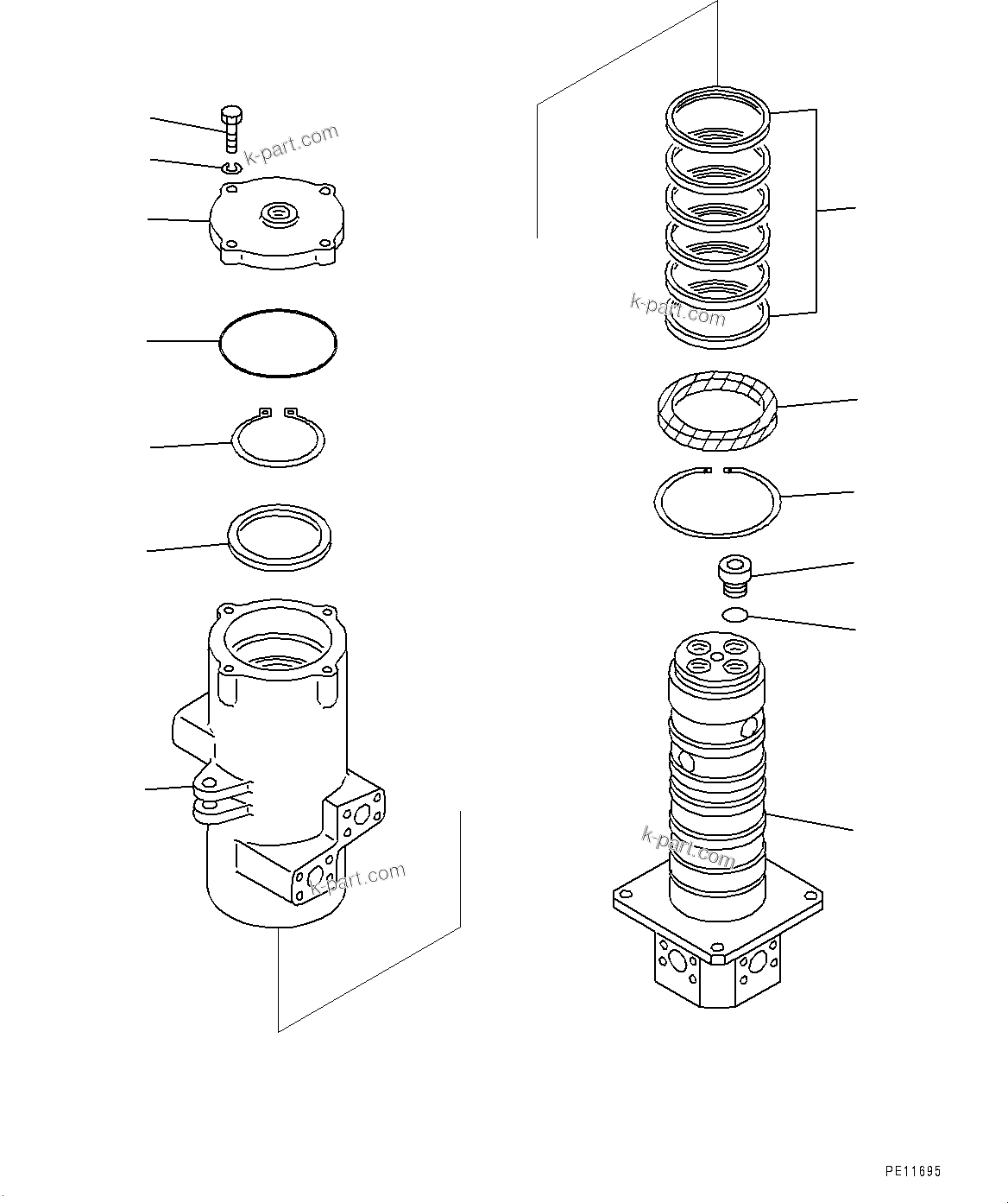 Komatsu parts book diagram for PC800SE-8E0 S/N 67001-UP: SWIVEL JOINT, INNER PARTS(#65001-65411)