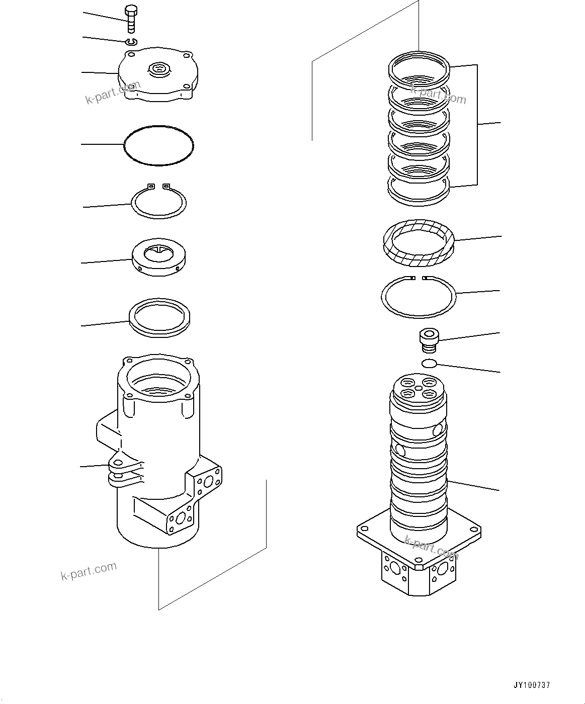 Komatsu parts book diagram for PC800SE-8E0 S/N 67001-UP: SWIVEL JOINT, INNER PARTS(#65412-)
