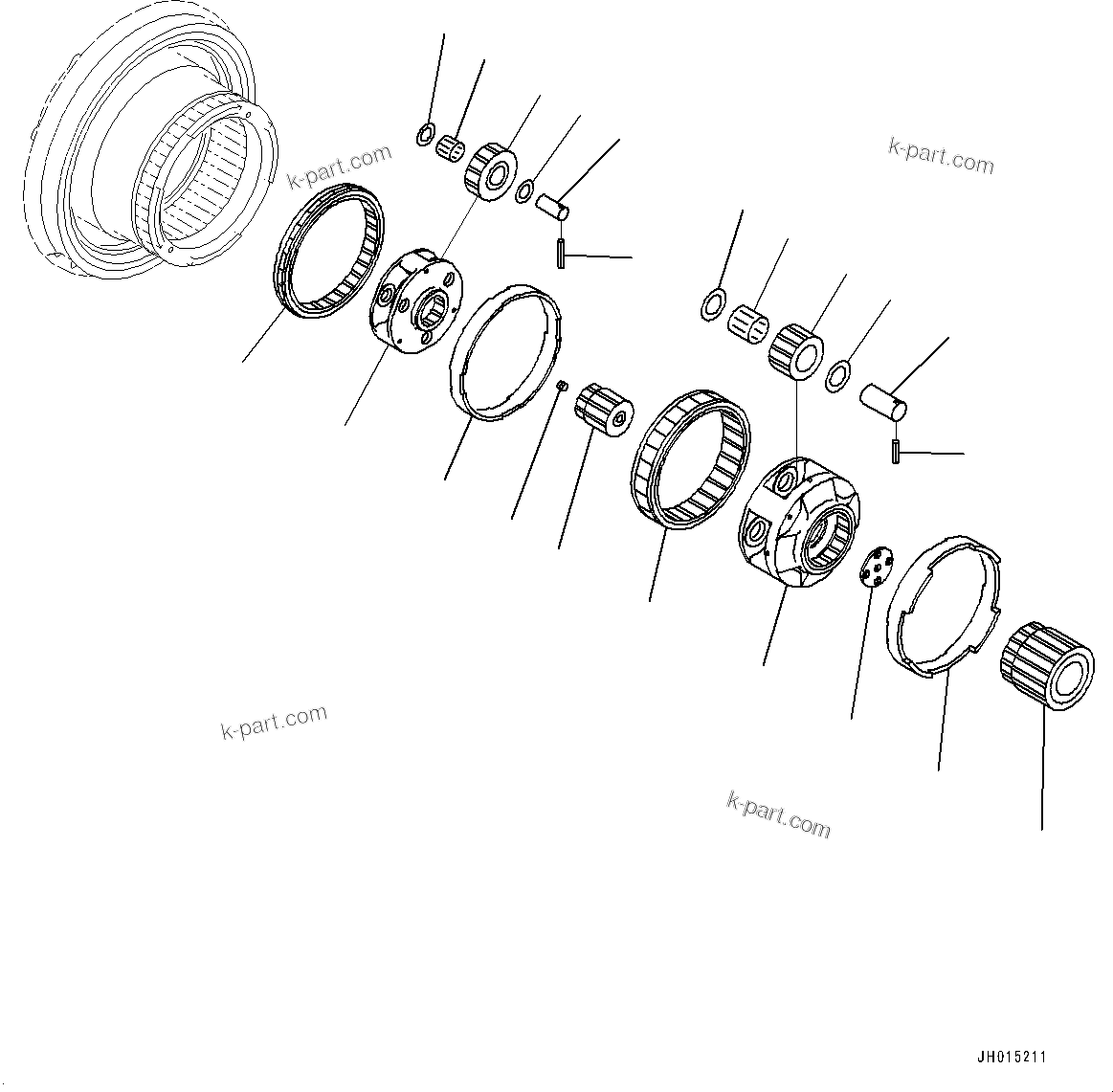 Komatsu parts book diagram for PC800SE-8E0 S/N 67001-UP: FINAL DRIVE ASSEMBLY, 1ST AND 2ND CARRIER, L.H., R.H. (SUPPLY ONLY)(#65001-)
