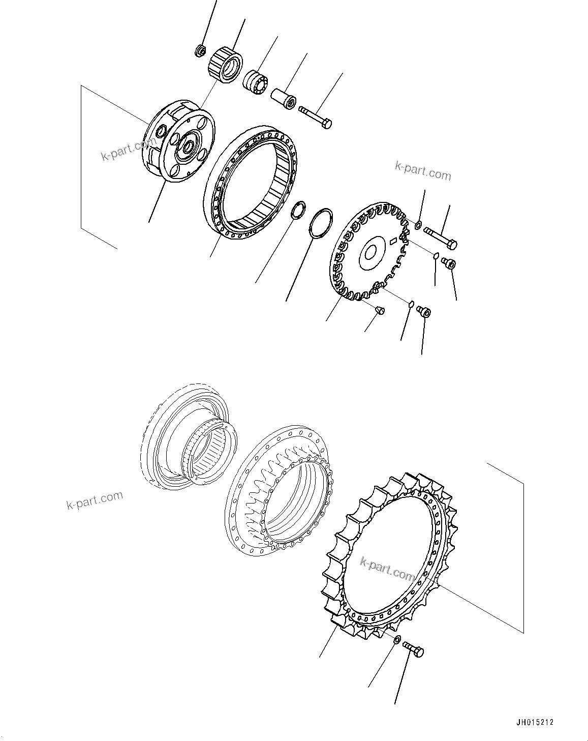 Komatsu parts book diagram for PC800SE-8E0 S/N 67001-UP: FINAL DRIVE ASSEMBLY, 3RD CARRIER, L.H., R.H. (SUPPLY ONLY)(#65001-)