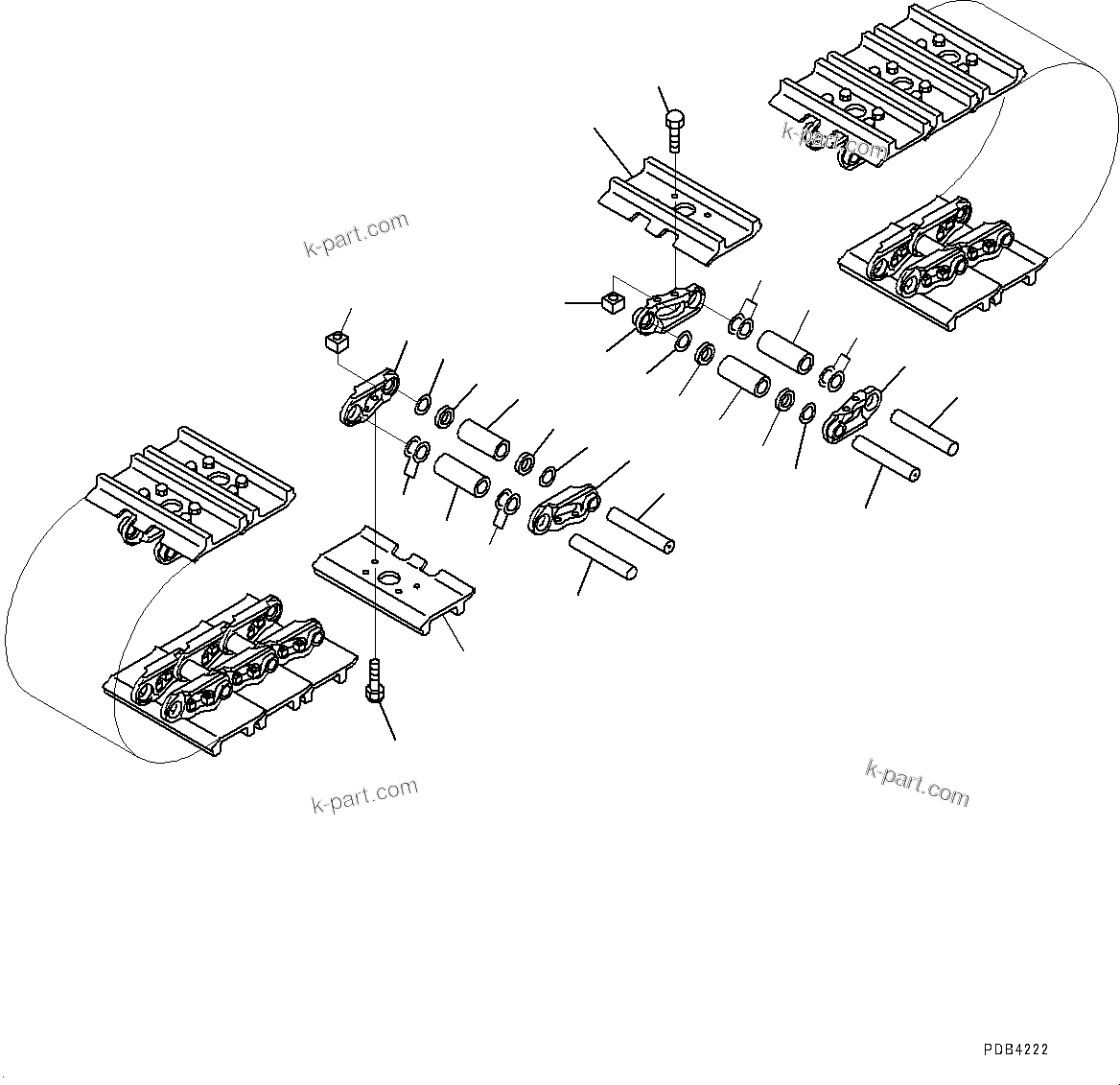 Komatsu parts book diagram for PC800SE-8E0 S/N 67001-UP: TRACK SHOE ASSEMBLY, (HOLED DOUBLE GROUSER SHOE, 610MM WIDTH, GREASE SEALED TYPE, 94 SET)(#65596-)
