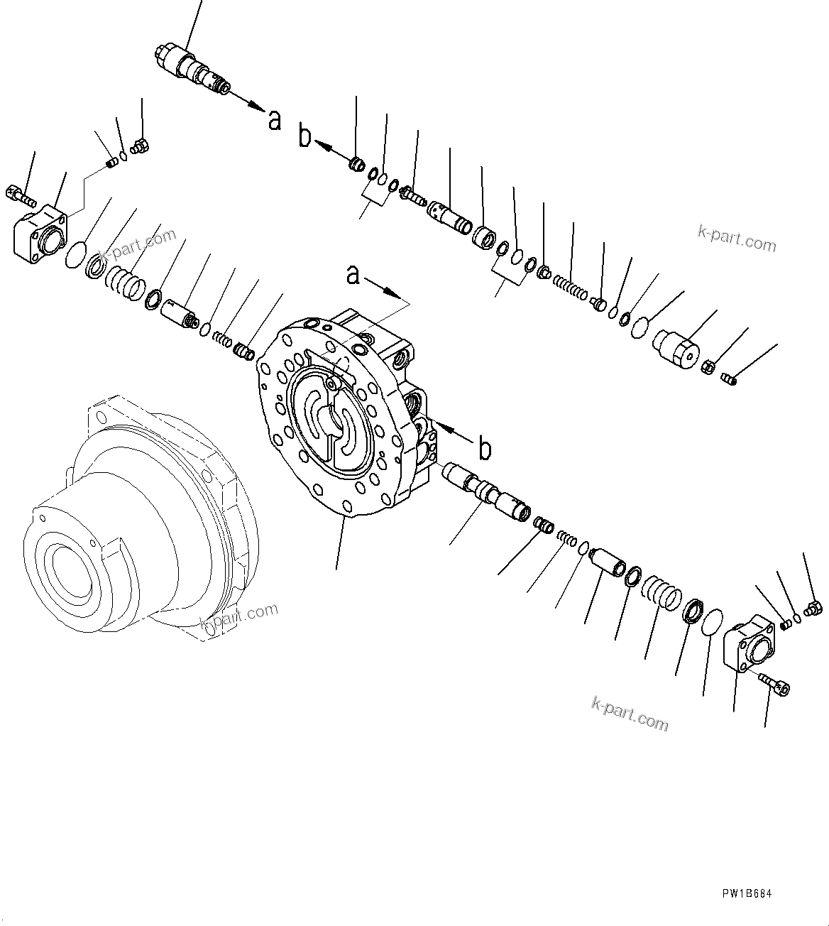 Komatsu parts book diagram for PC800SE-8E0 S/N 67001-UP: TRACK FRAME, INNER PARTS, TRAVEL MOTOR, L.H. (2/4)(#67001-)