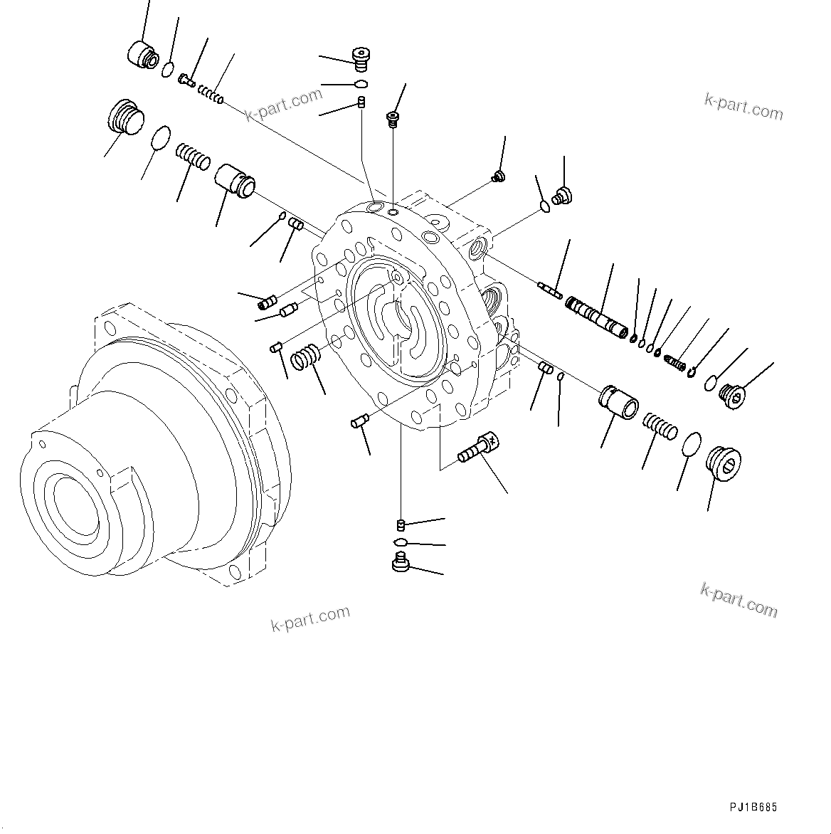 Komatsu parts book diagram for PC800SE-8E0 S/N 67001-UP: TRACK FRAME, INNER PARTS, TRAVEL MOTOR, R.H. (3/4)(#67001-)