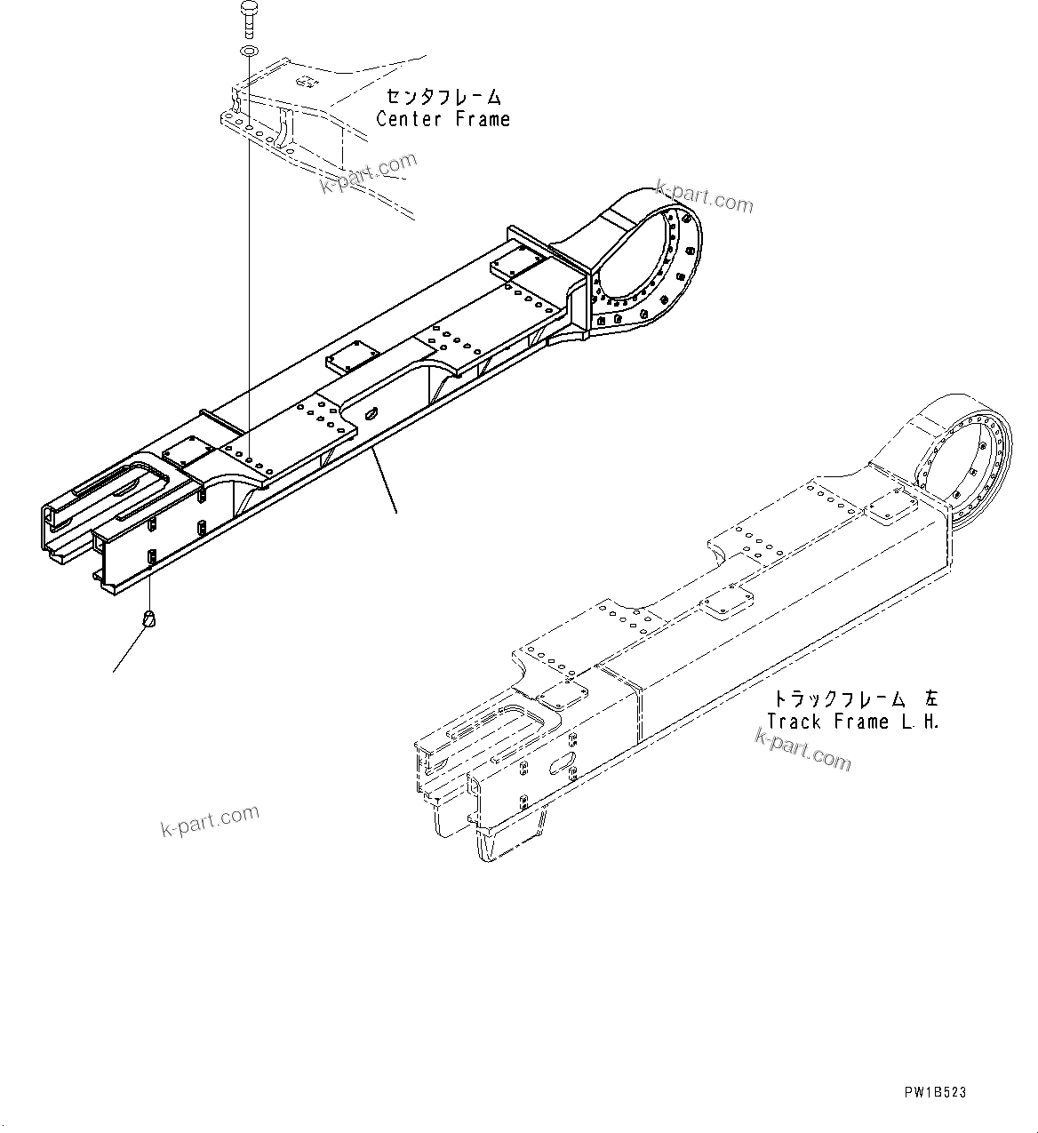 Komatsu parts book diagram for PC800SE-8E0 S/N 67001-UP: TRACK FRAME, FRAME R.H.(#67001-)