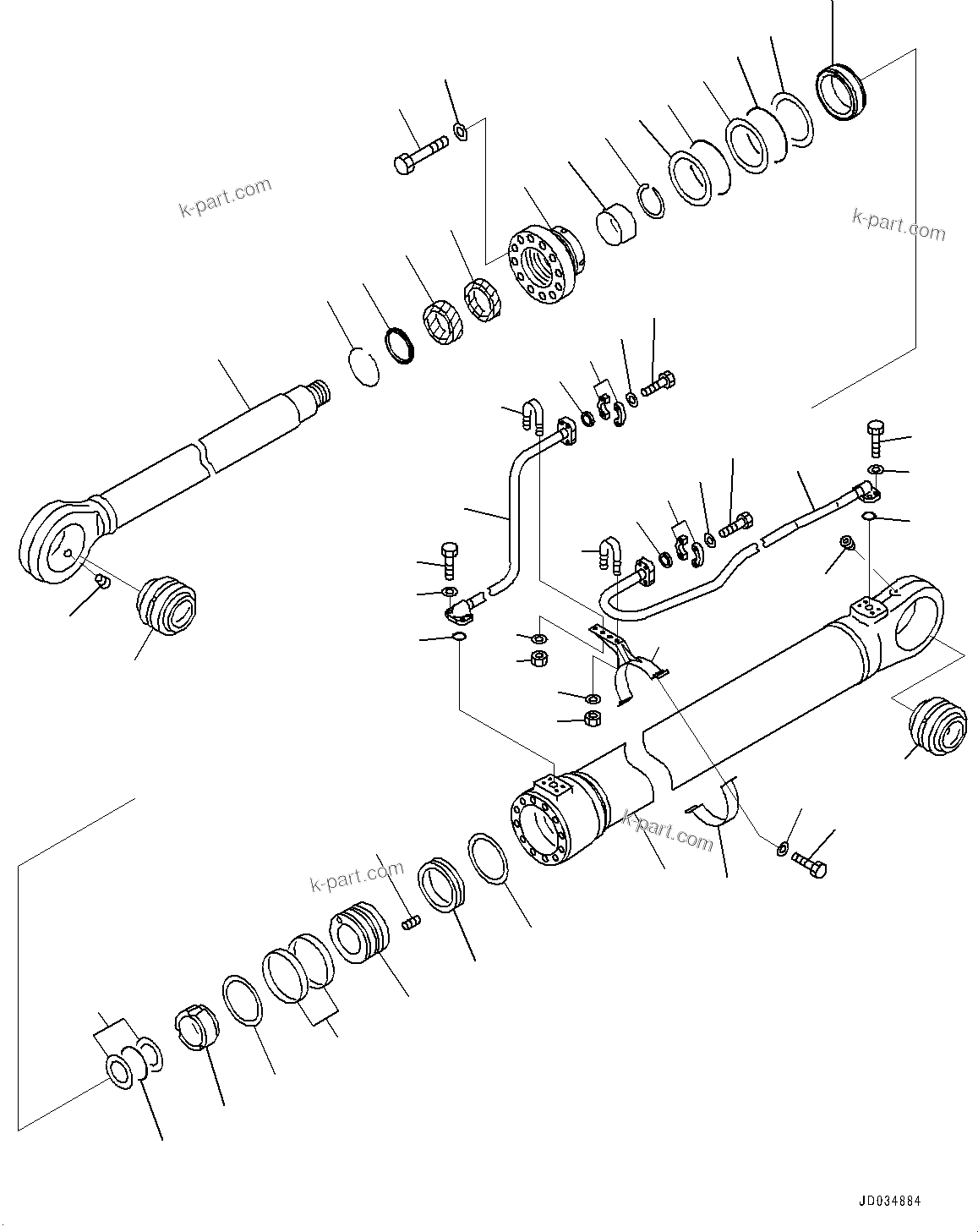 Komatsu parts book diagram for PC800SE-8E0 S/N 67001-UP: BOOM CYLINDER, R.H.(#65001-)