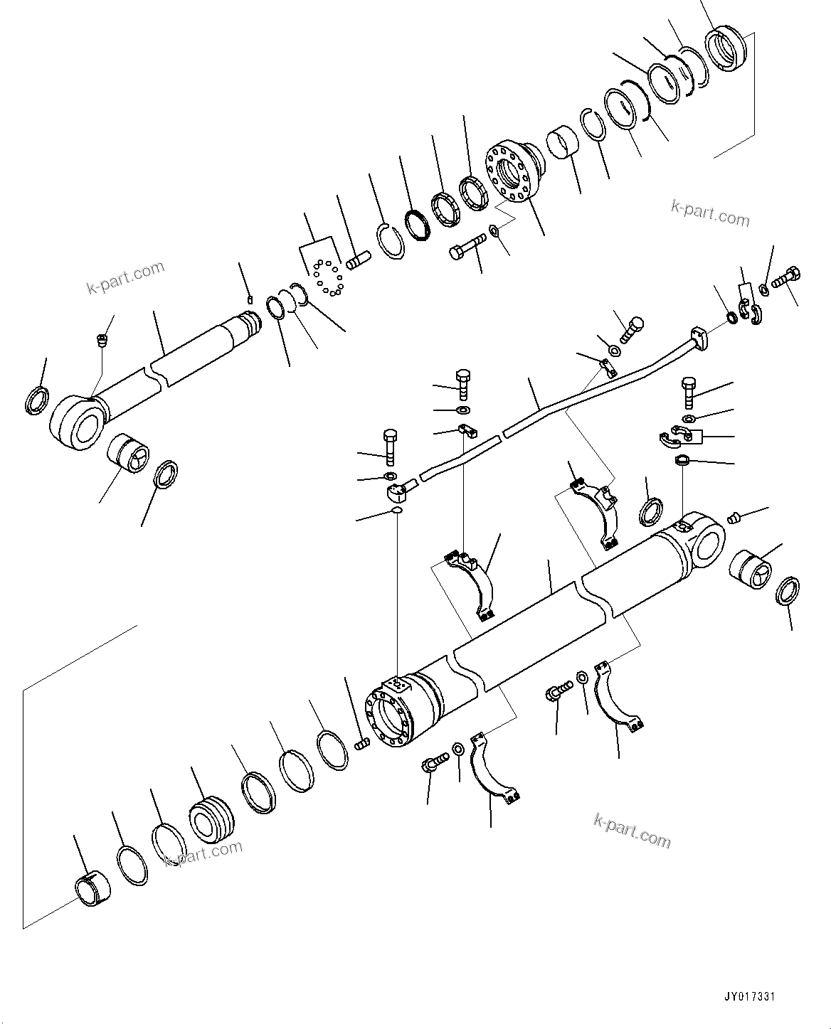 Komatsu parts book diagram for PC800SE-8E0 S/N 67001-UP: ARM CYLINDER, R.H.(#65001-)